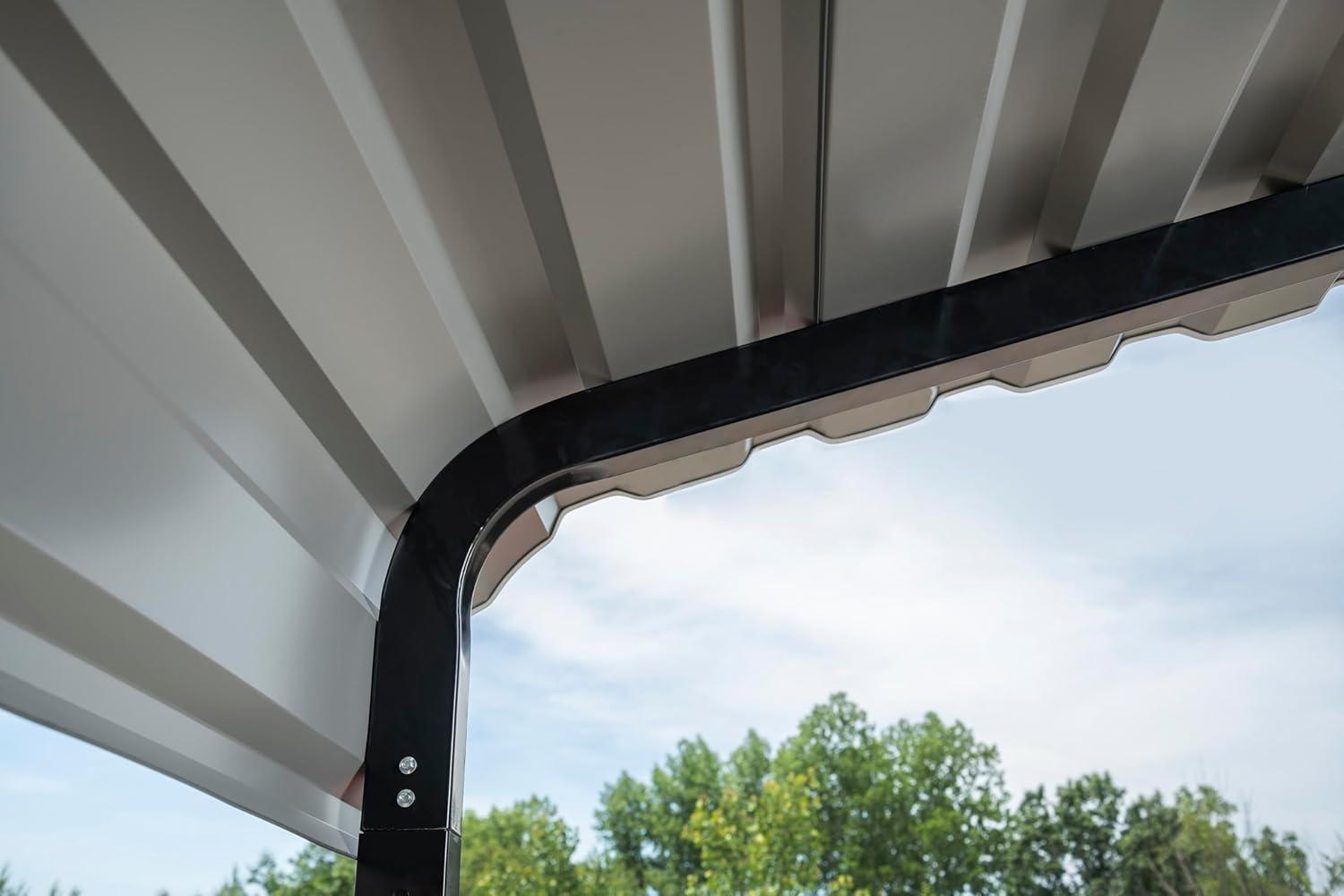 Arrow Steel Carport, Galvanized Black/Charcoal