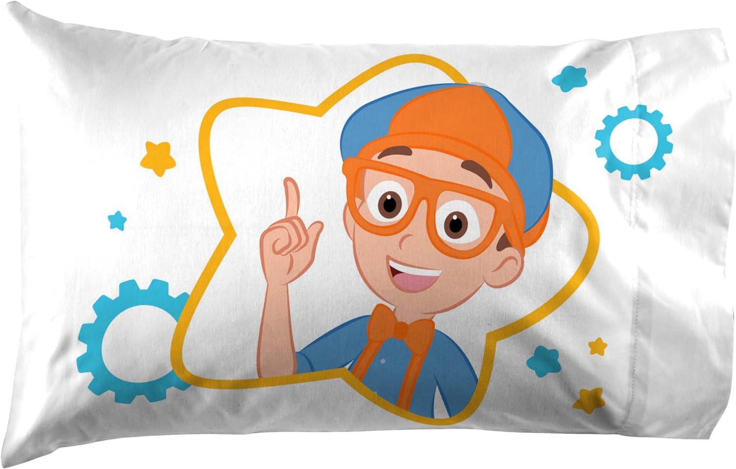 Moonbug Blippi How Does This Work 4 Piece Full Size Kids Sheet Set