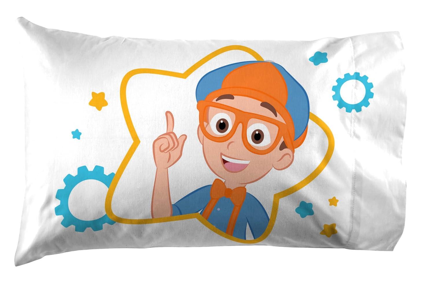 Moonbug Blippi How Does This Work 4 Piece Full Size Kids Sheet Set