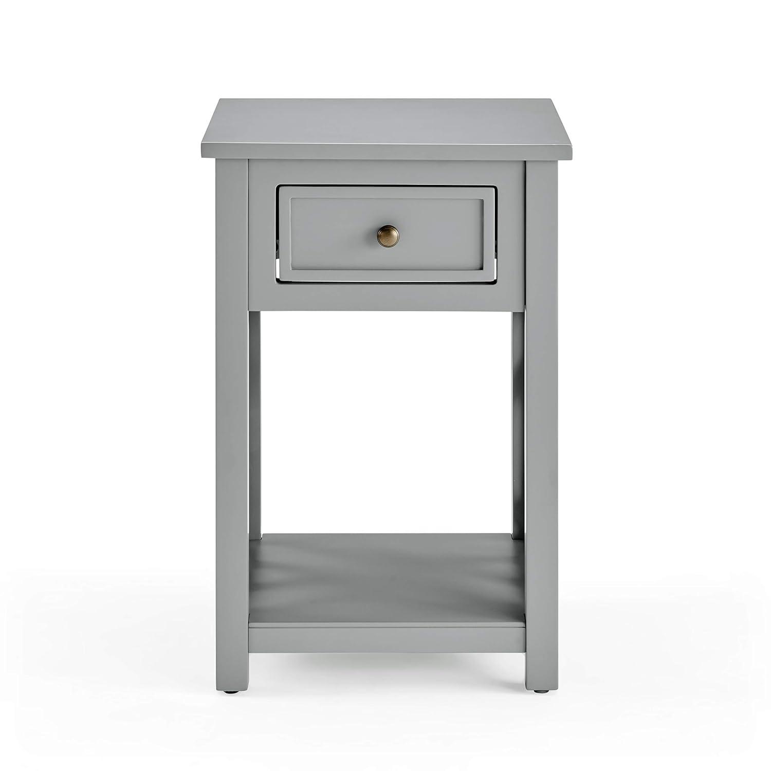 Alaterre Furniture Coventry Indoor Modern Storage Wood Square End Table, Gray
