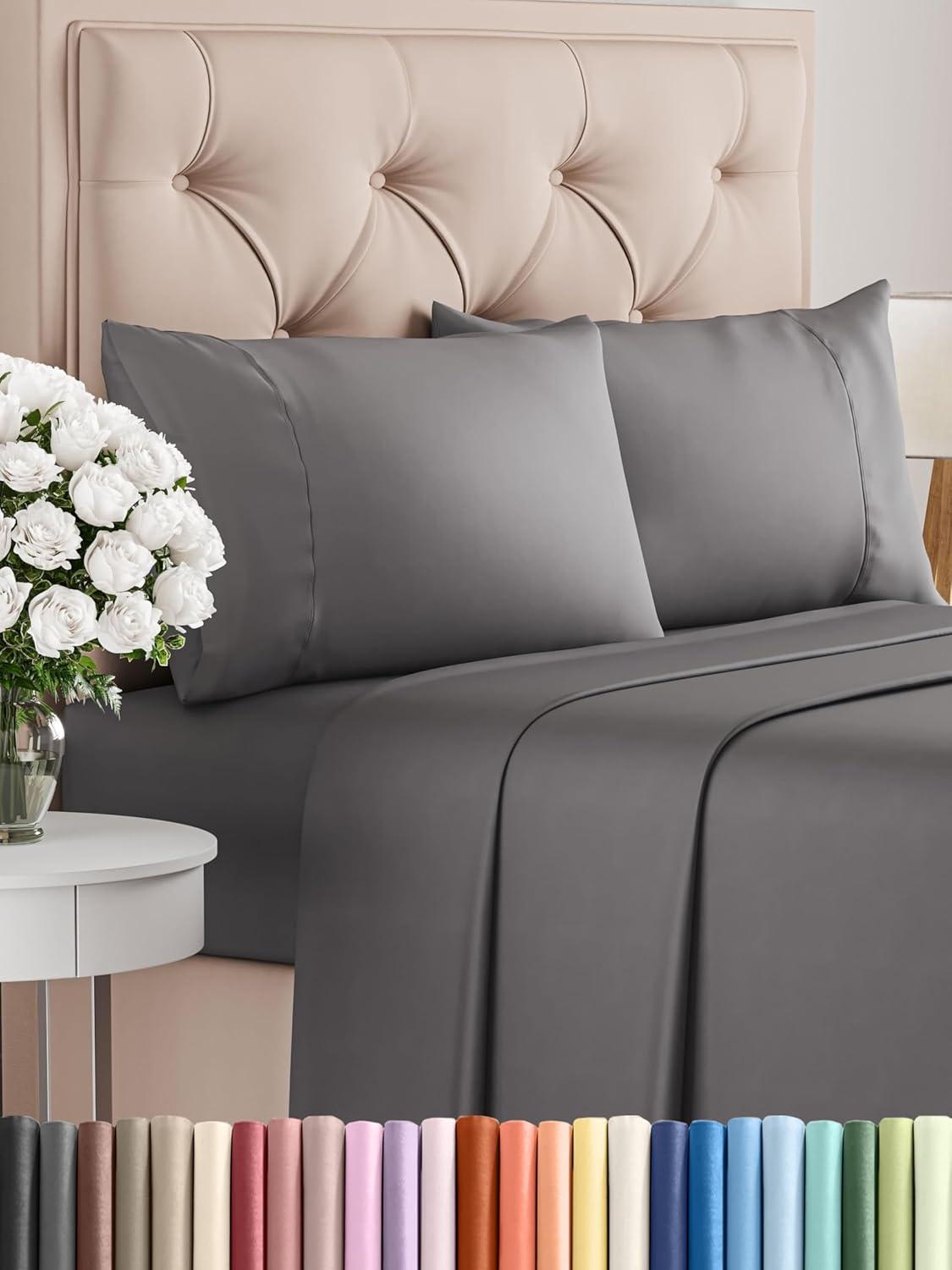 CGK Linens 4 Piece 100% Cotton 400 Thread Count Hotel Quality Bed Sheet Set