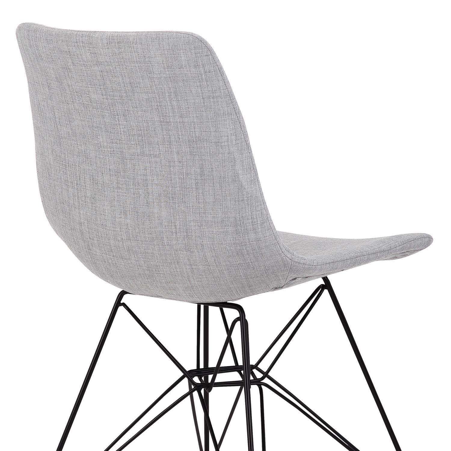 Armen Living Palmetto Modern Metal Dining Side Chair in Black