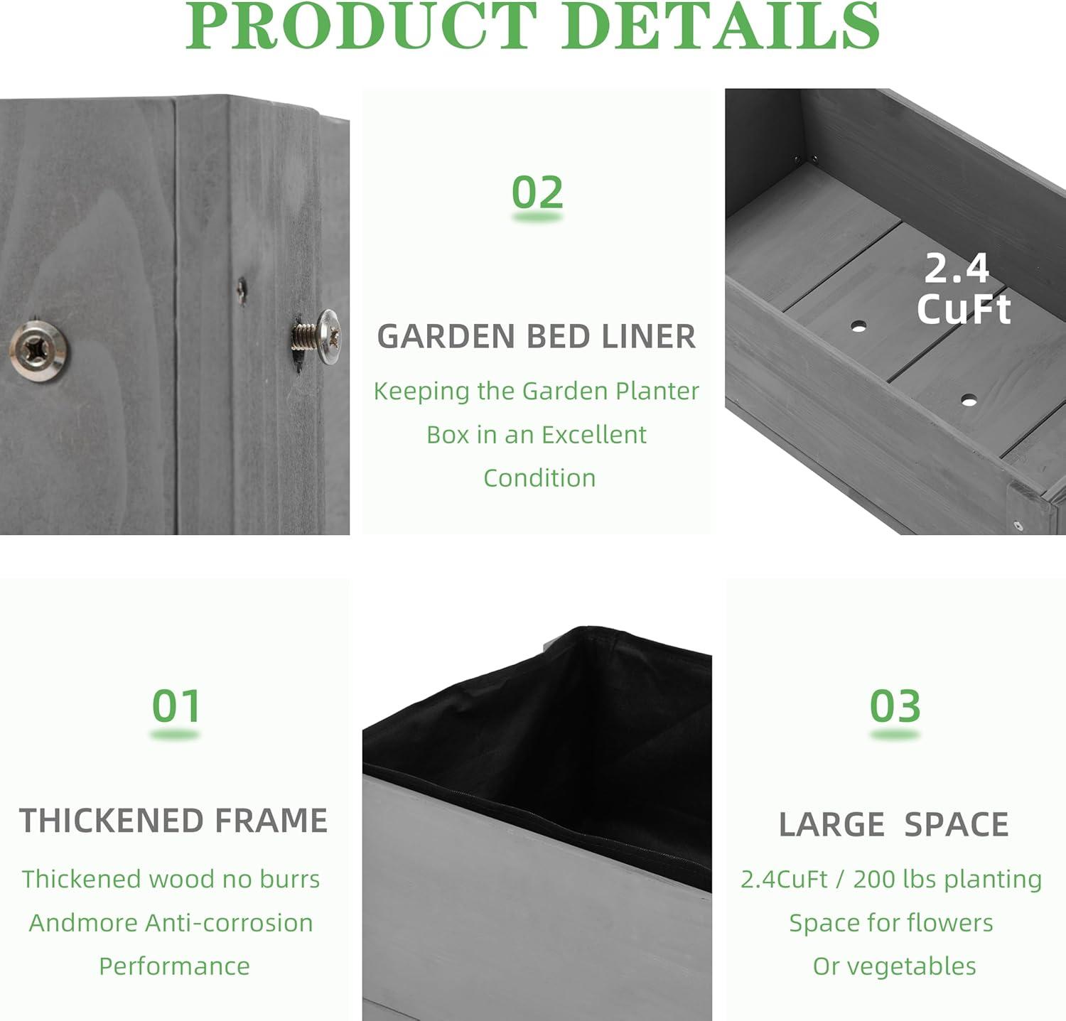 Arlmont & Co. Raised Garden Bed With Legs (31X16x31''), Solid Wood Elevated Planter Box For Outdoor