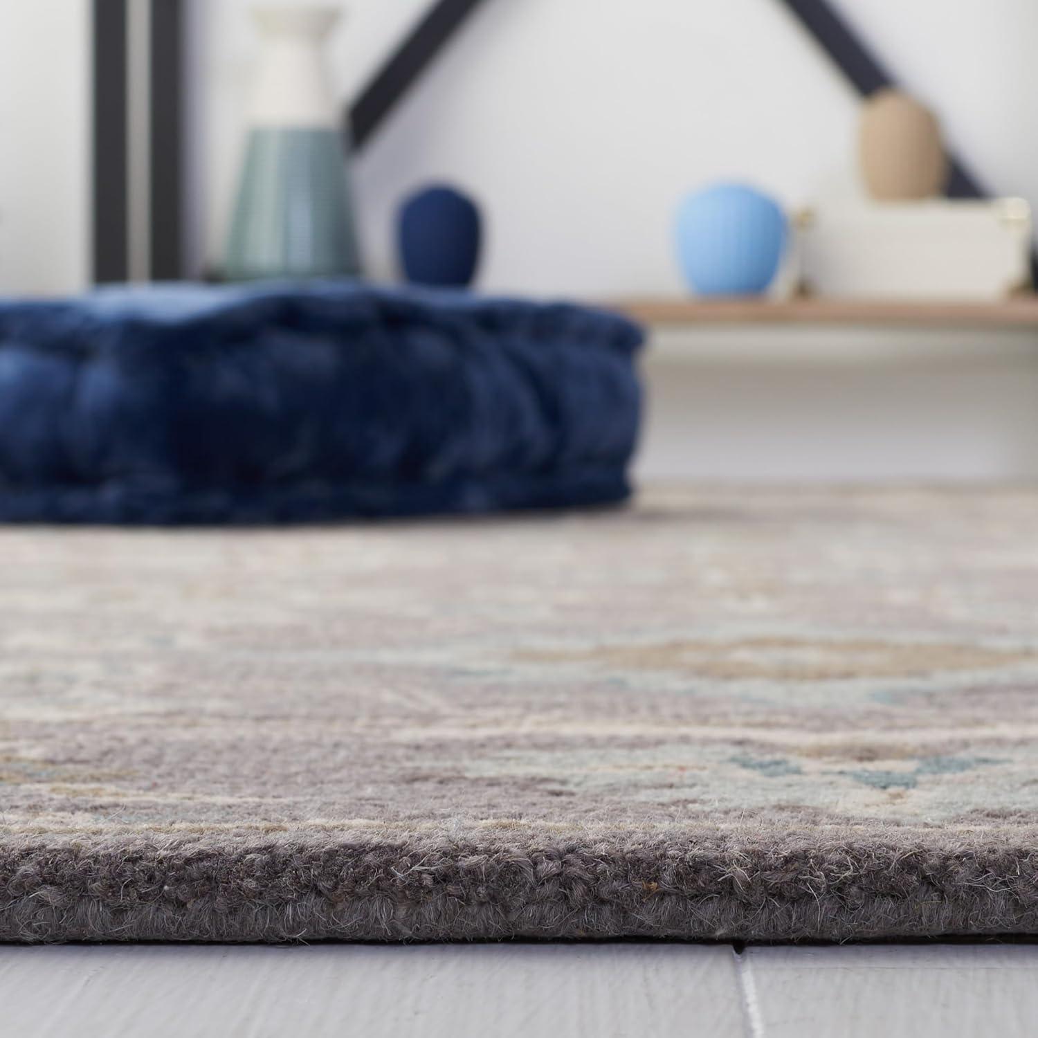 Blossom BLM218 Hand Tufted Area Rug - Grey - 5'x8' - Safavieh.