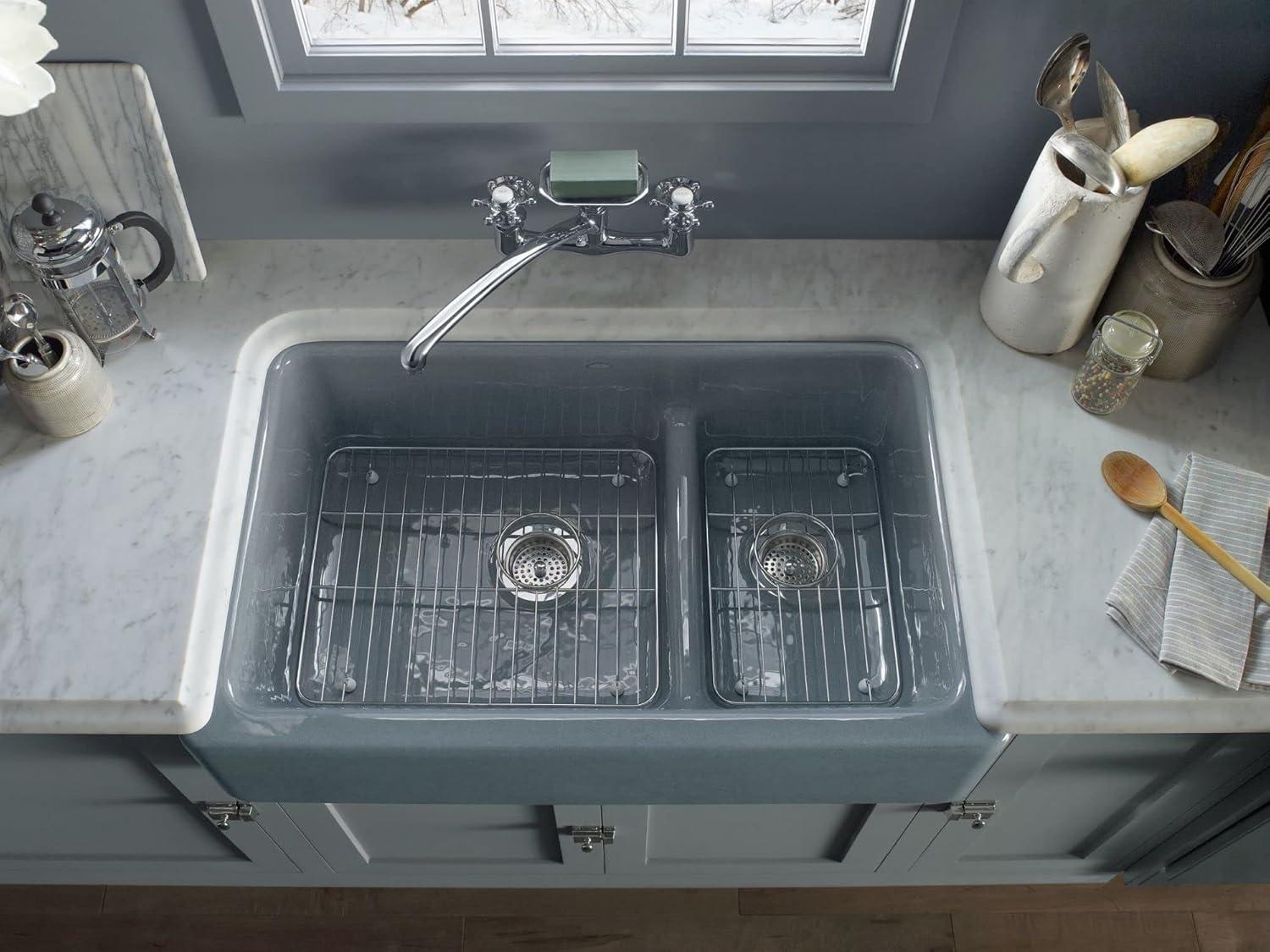 Whitehaven® 36" L x 22" W Double Basin Farmhouse Kitchen Sink