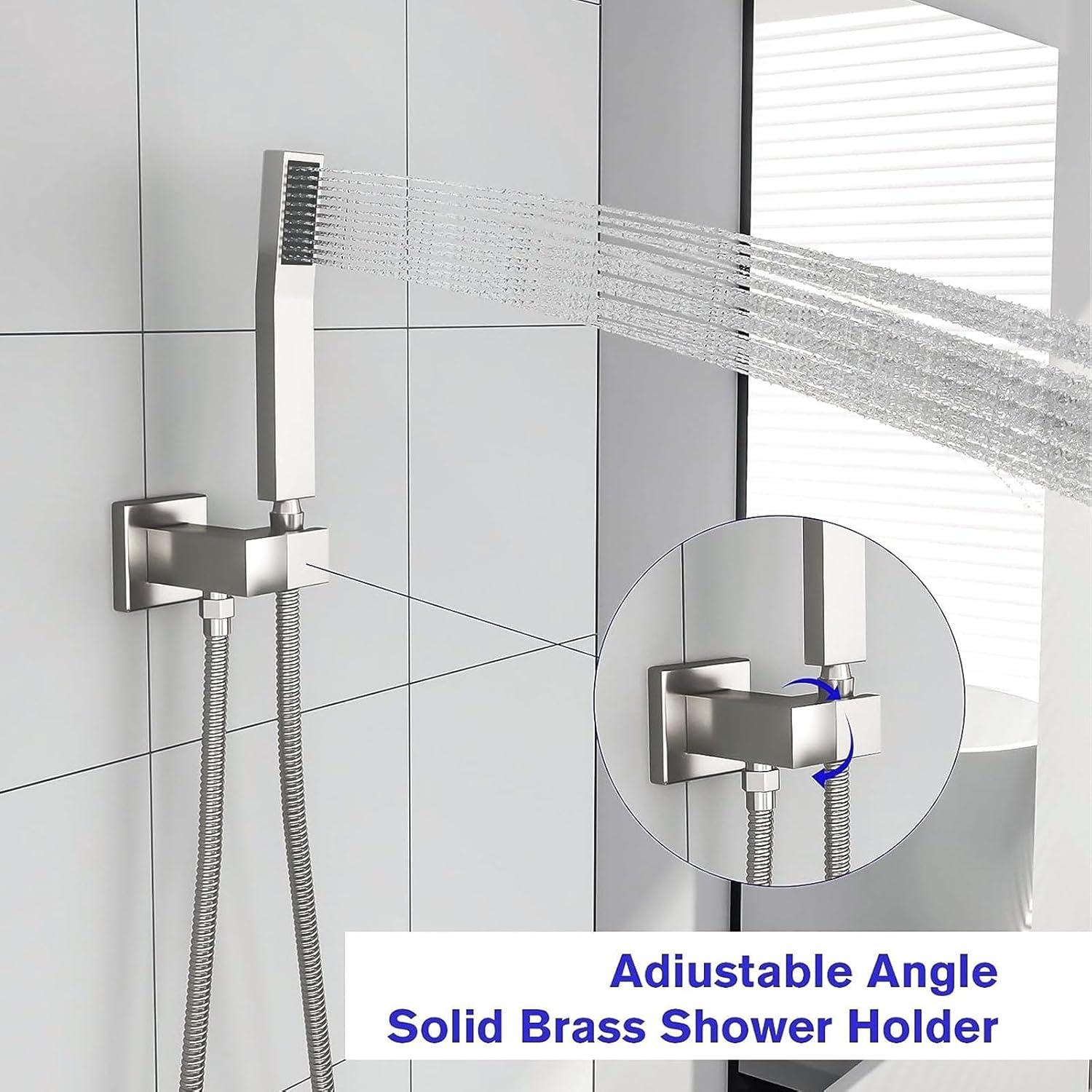 Lordear 10 Inches Luxury Wall Mounted Rainfall Shower Head System