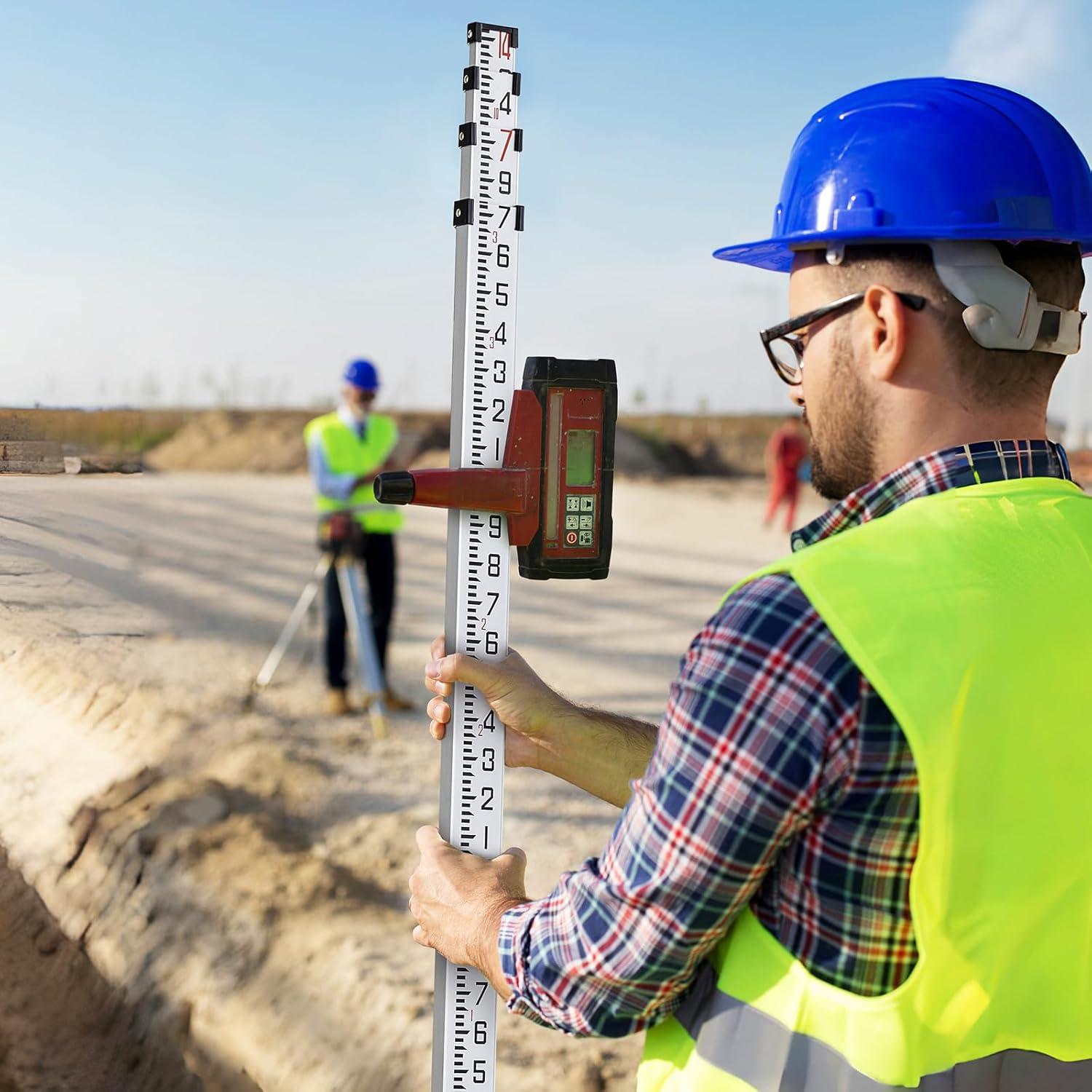 16 ft. Aluminum Telescopic Folding Measuring Rod with Double-Sided Scale