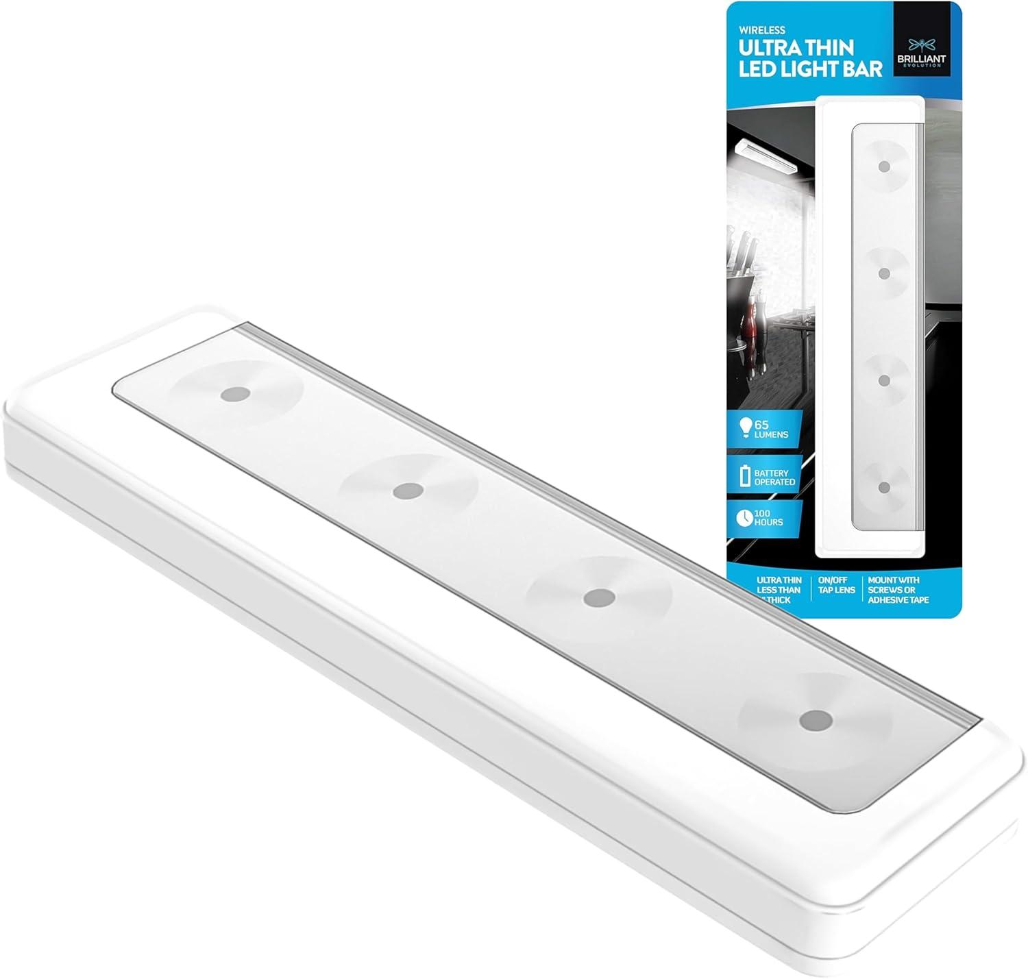 Brilliant Evolution Wireless Ultra Thin LED Light Bar-Pack of 1- White