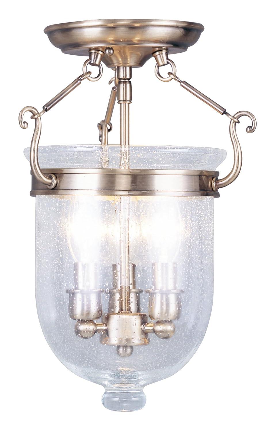 Livex Lighting Jefferson 3 - Light Flush Mount in  Antique Brass