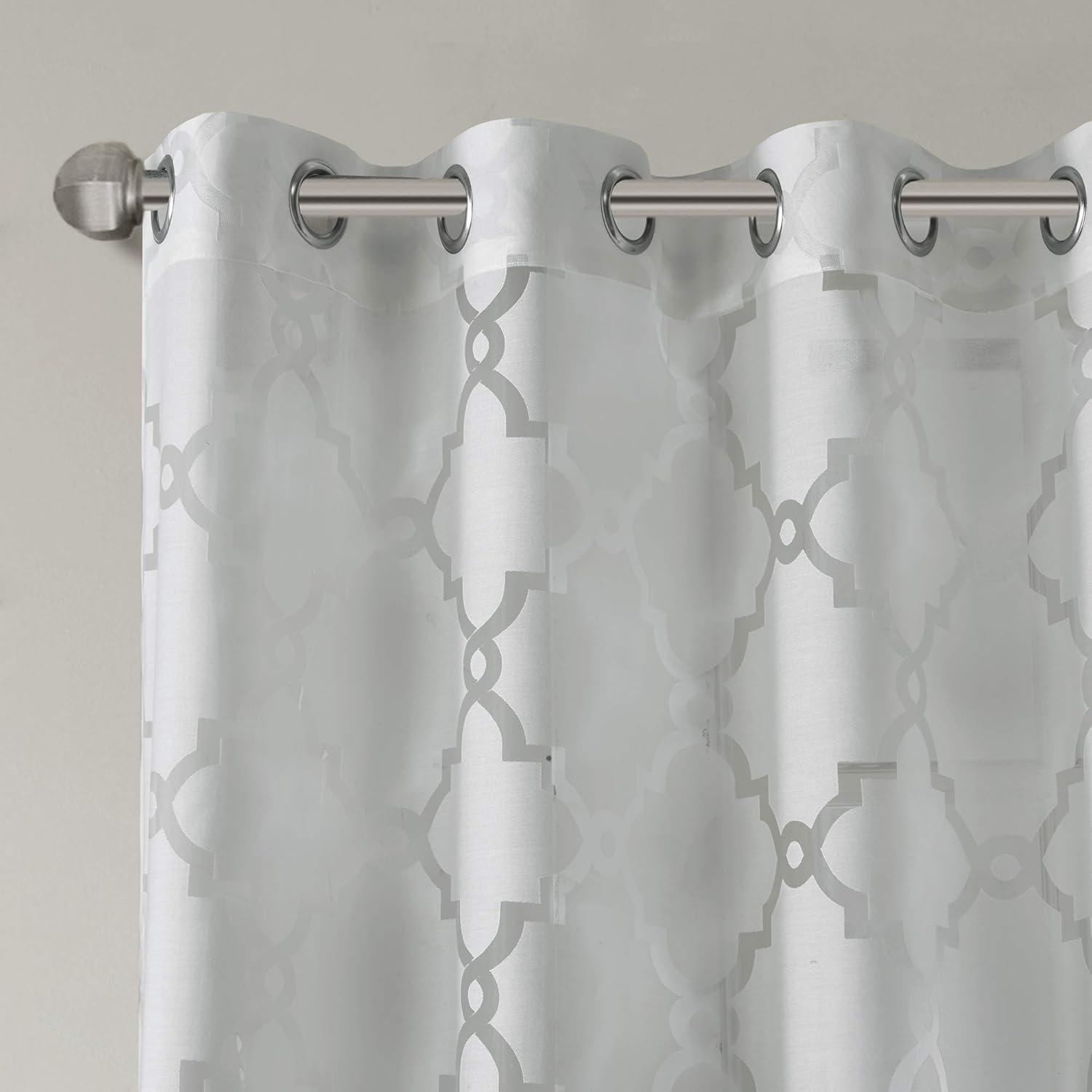 Eden Fretwork Burnout Sheer Curtain Panel