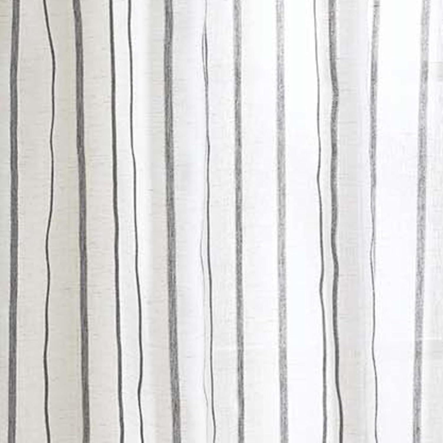 84"x37" Martha Stewart 2pk Laguna Striped 84" Curtain Panel Gray