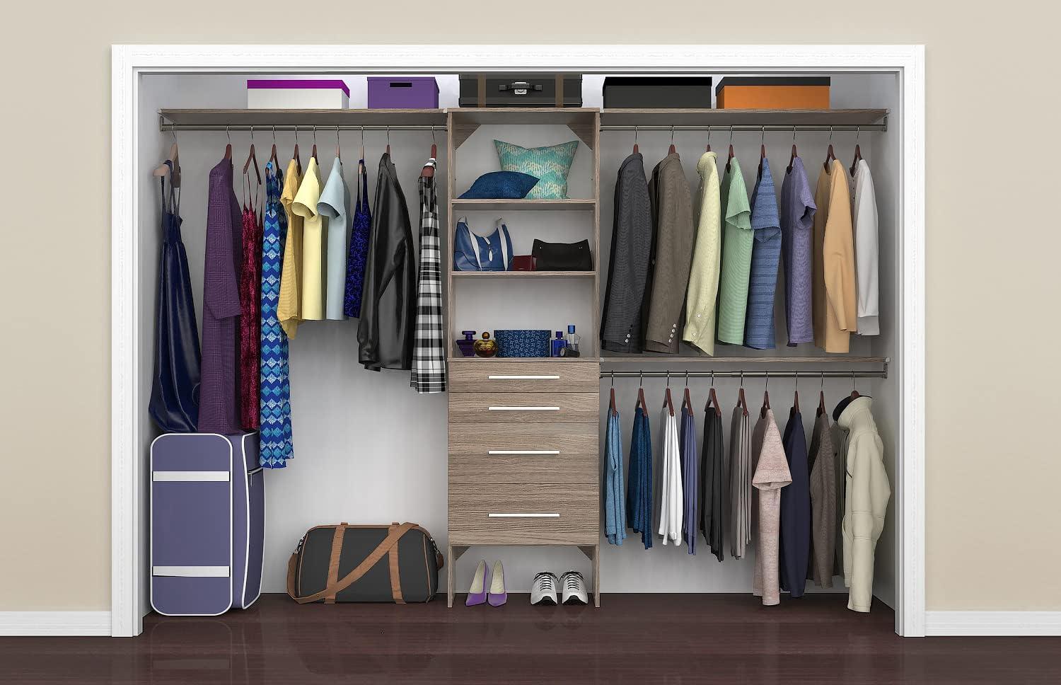Closetmaid Ss25-Cos4dr-M Suitesymphony 7 To 10 Foot Wide Closet System Kit - Grey