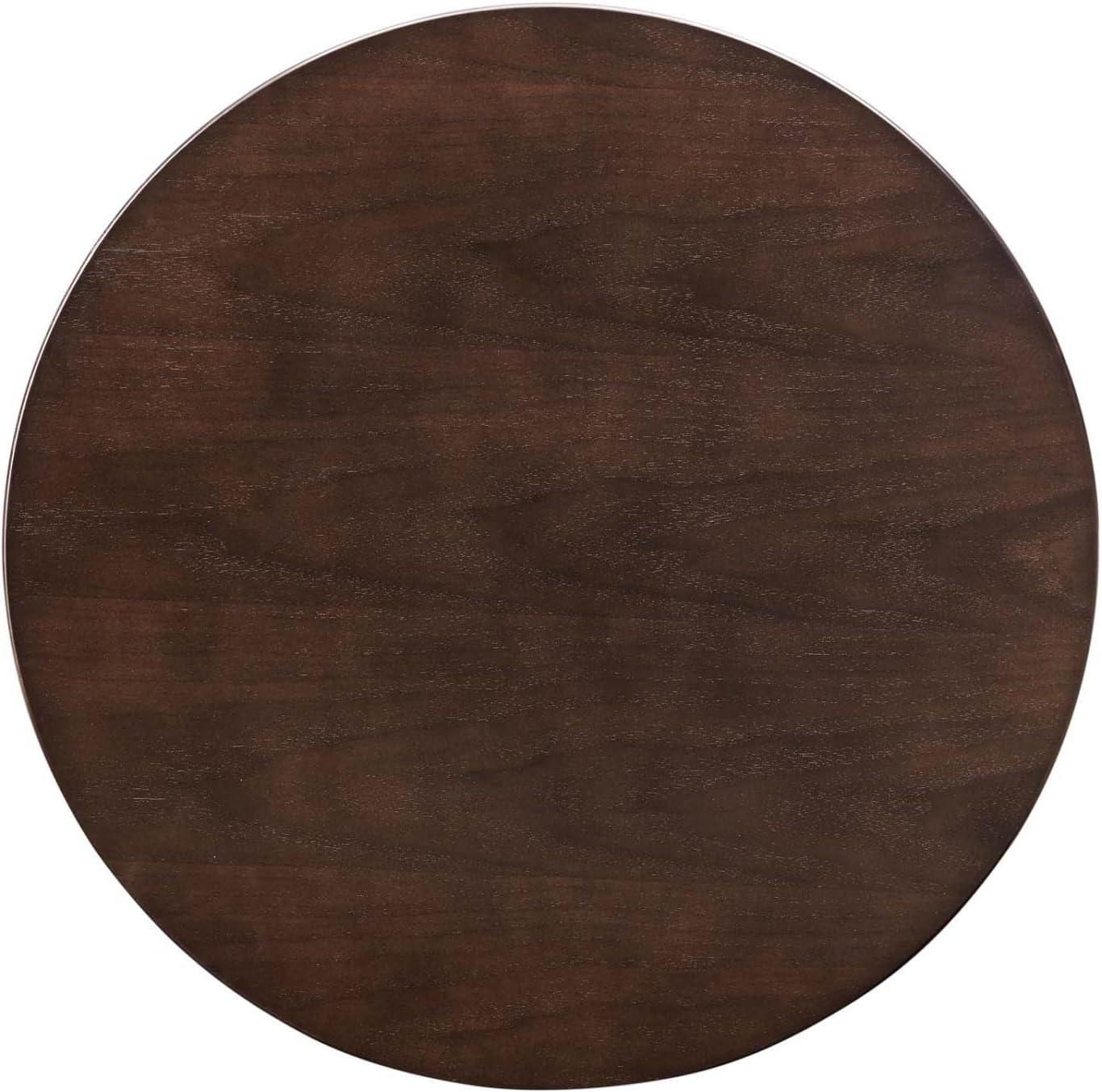 Tupelo 28'' Round Cherry Wood Dining Table with Gold Base