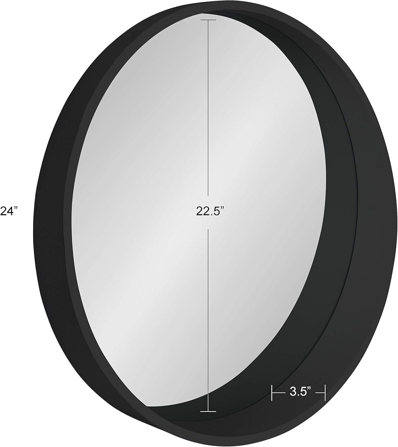 24" Wheeler Round Wall Mirror - Kate & Laurel All Things Decor