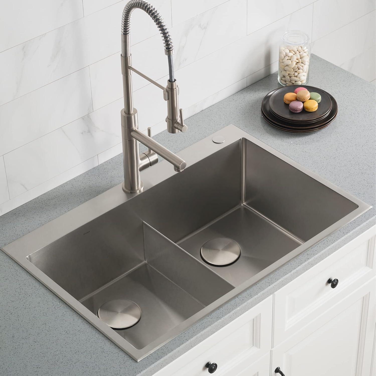 KRAUS Standart PRO Drop In 16 Gauge Bar Stainless Steel Kitchen Sink