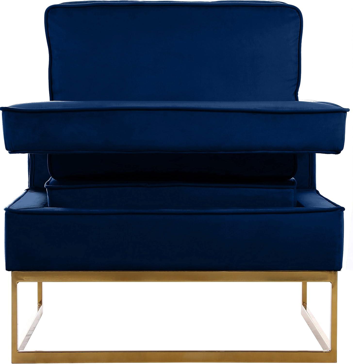 Meridian Furniture Noah Navy Velvet Accent Chair with Gold Iron Base