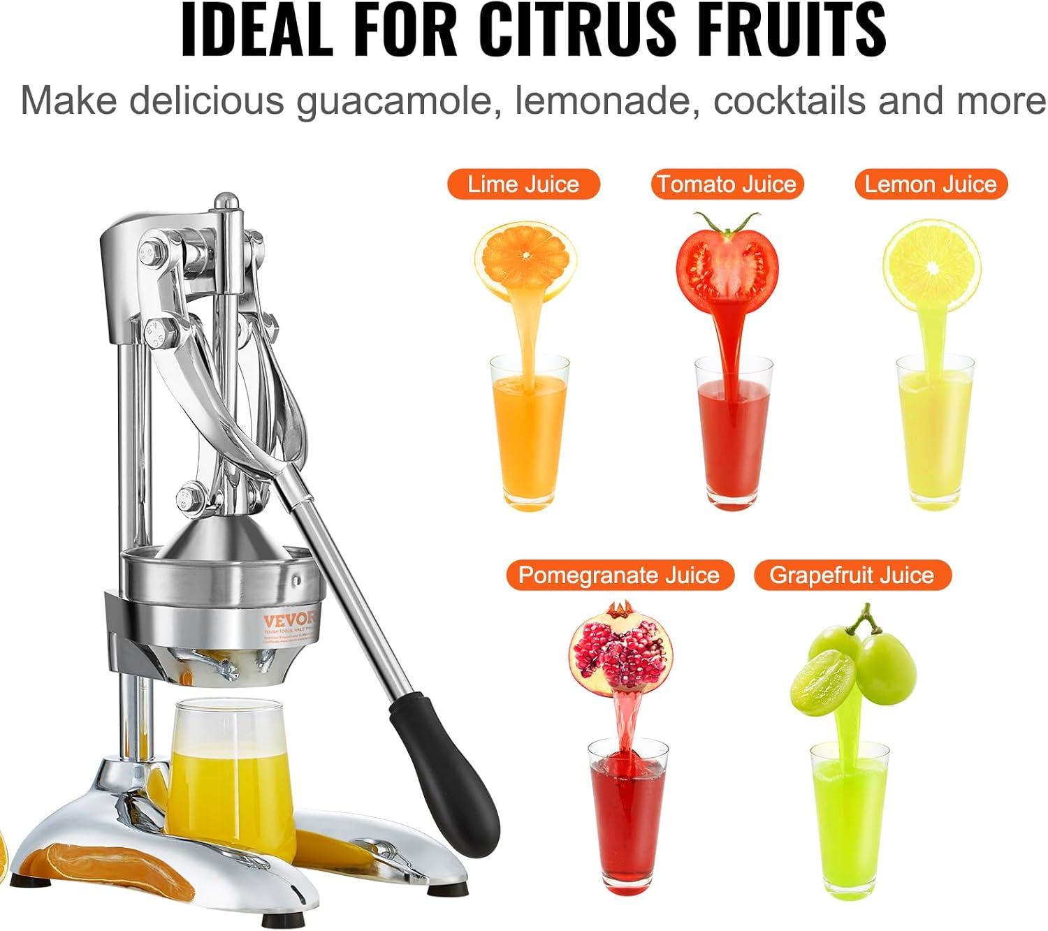 Stainless Steel Manual Citrus Juicer with Ergonomic Handle