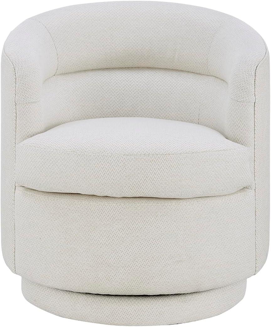 New Pacific Direct Rachel Modern Fabric Swivel Accent Arm Chair in Cardiff Cream