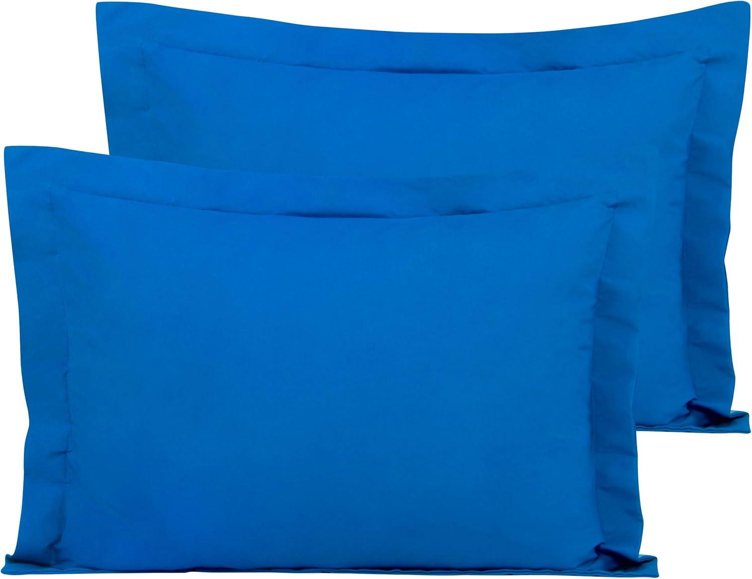 Mellanni Pillow Shams Set of 2, Decorative Pillow Cases with 2" Flange, Standard, Royal Blue