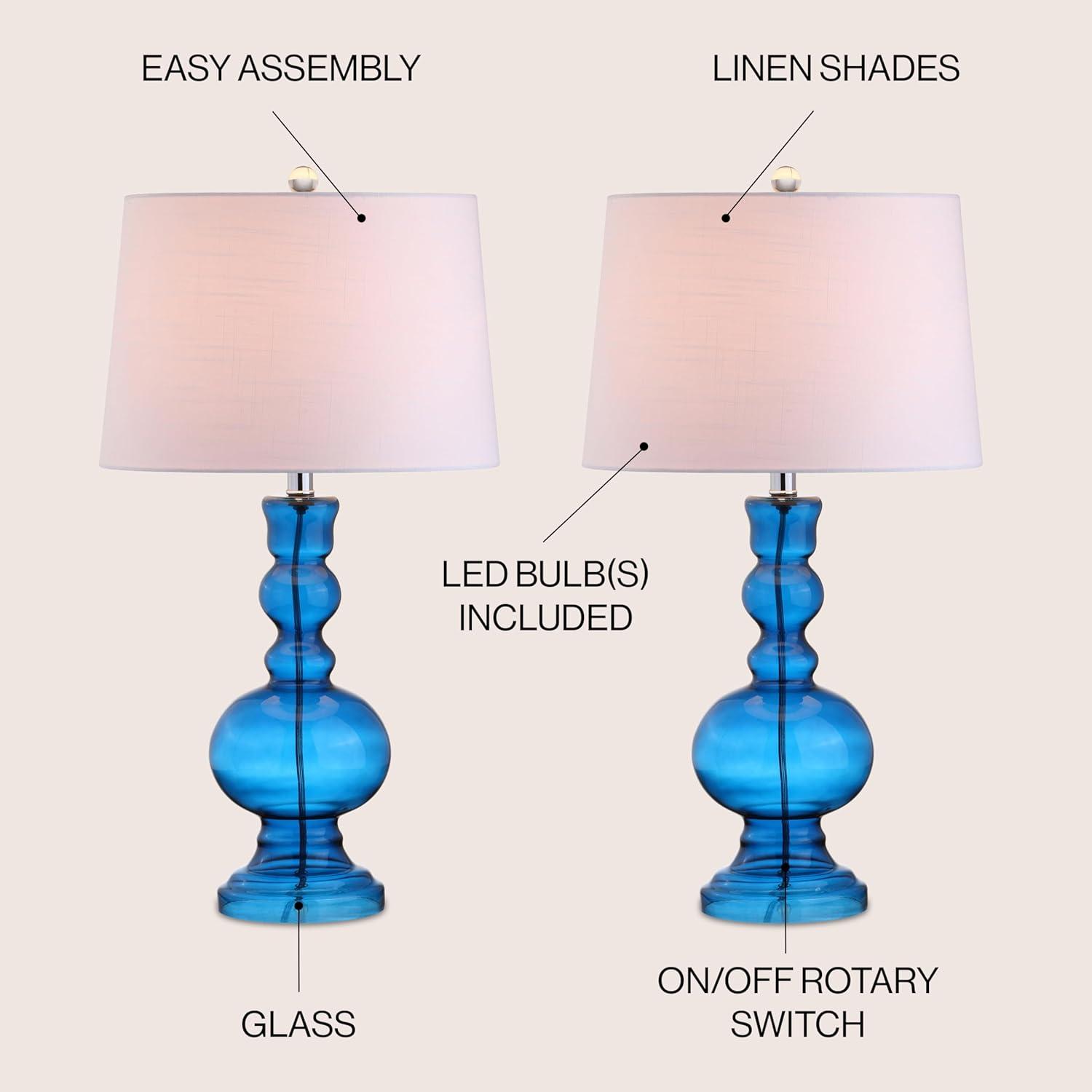 Jonathan Y Lighting Jyl1061 Genie 1 Light 29" Tall Led Vase Table Lamp Set Of (2) - Blue