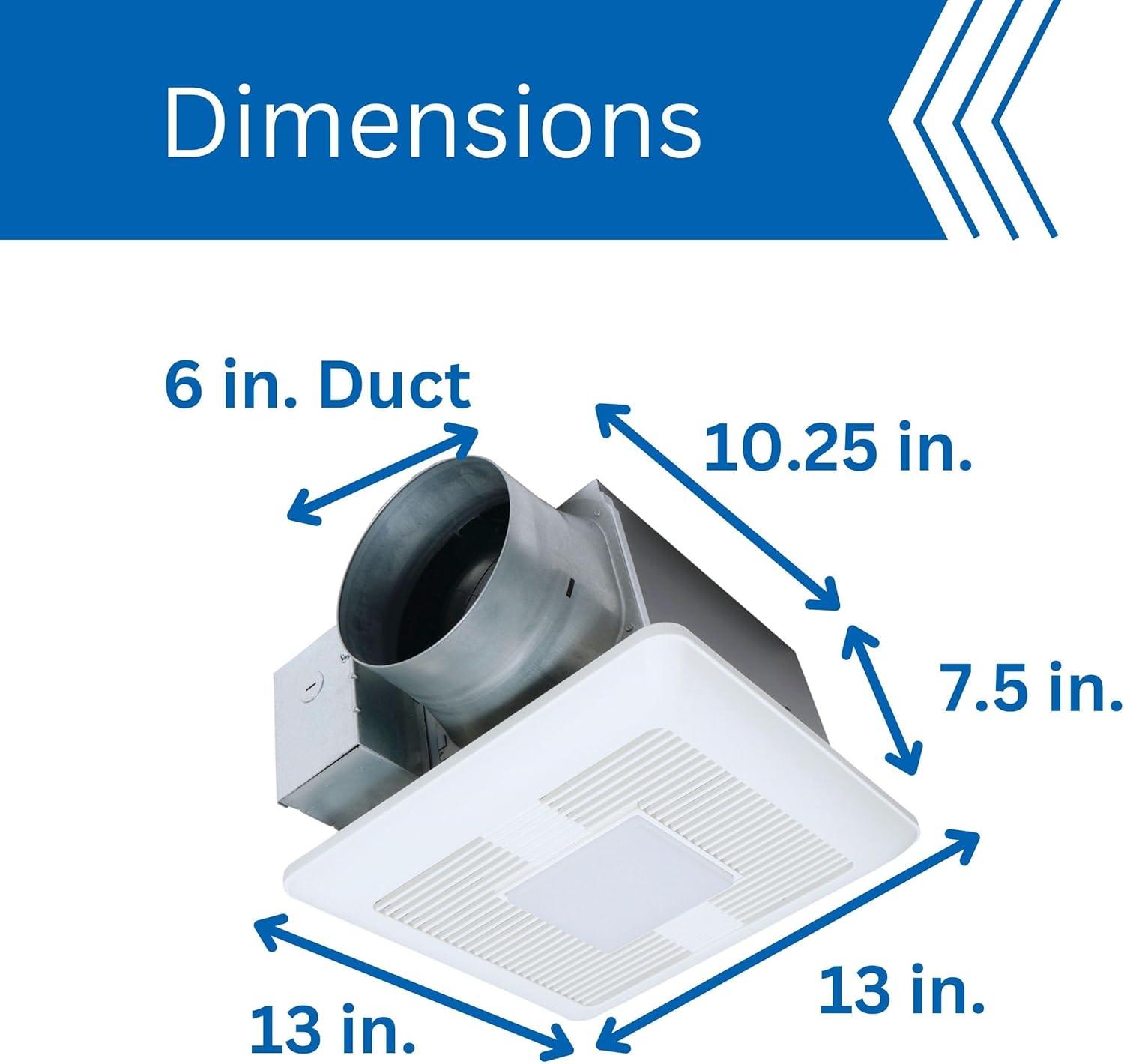 Panasonic WhisperCeiling Bathroom Exhaust Fan with Dimmable LED Light, 110-130-150 CFM, FV-1115VQL1