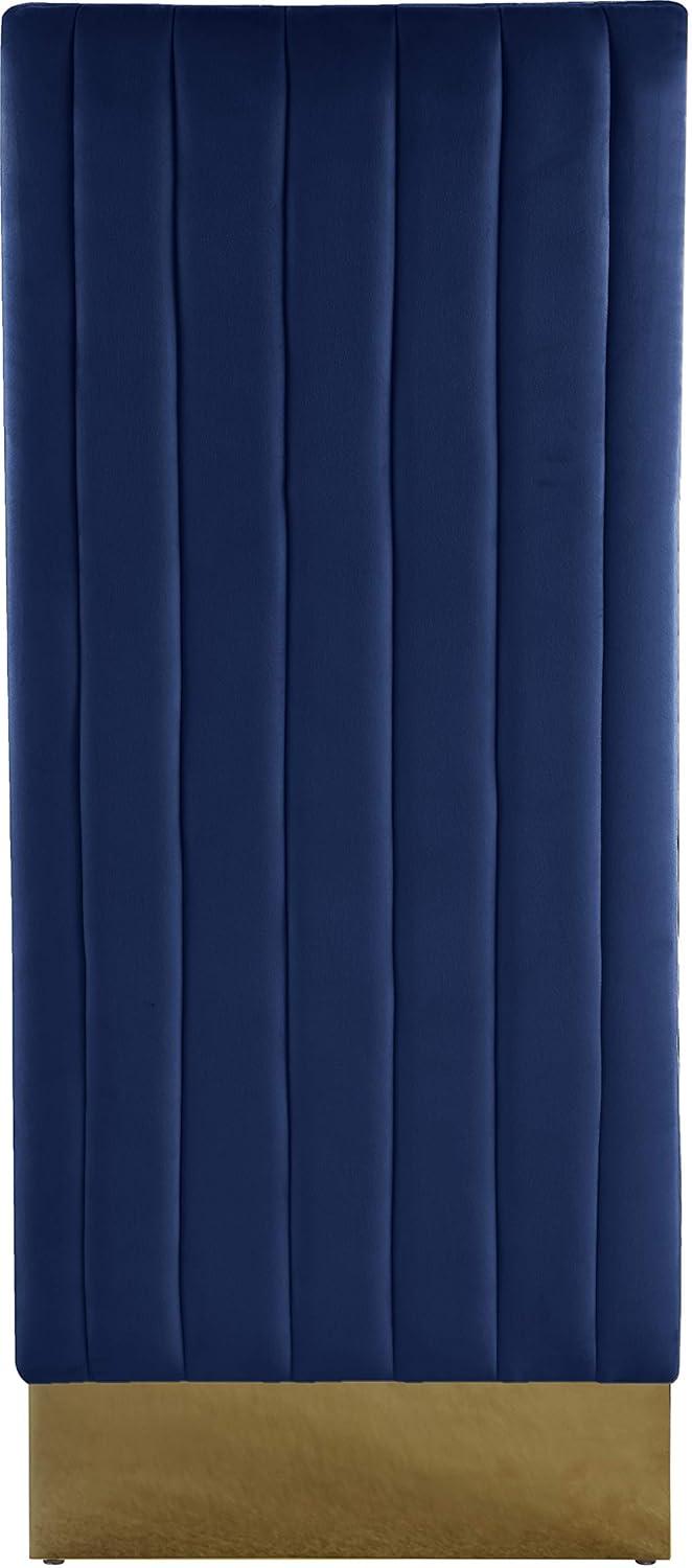 Meridian Furniture Porsha 19"H Velvet Dining Chair in Navy (Set of 2)