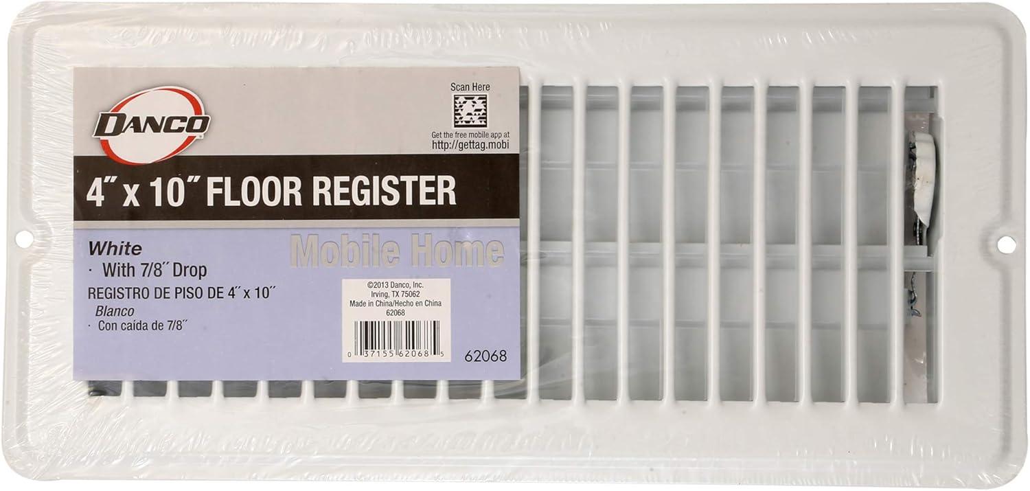 White Steel Floor Register for Mobile Homes and RVs