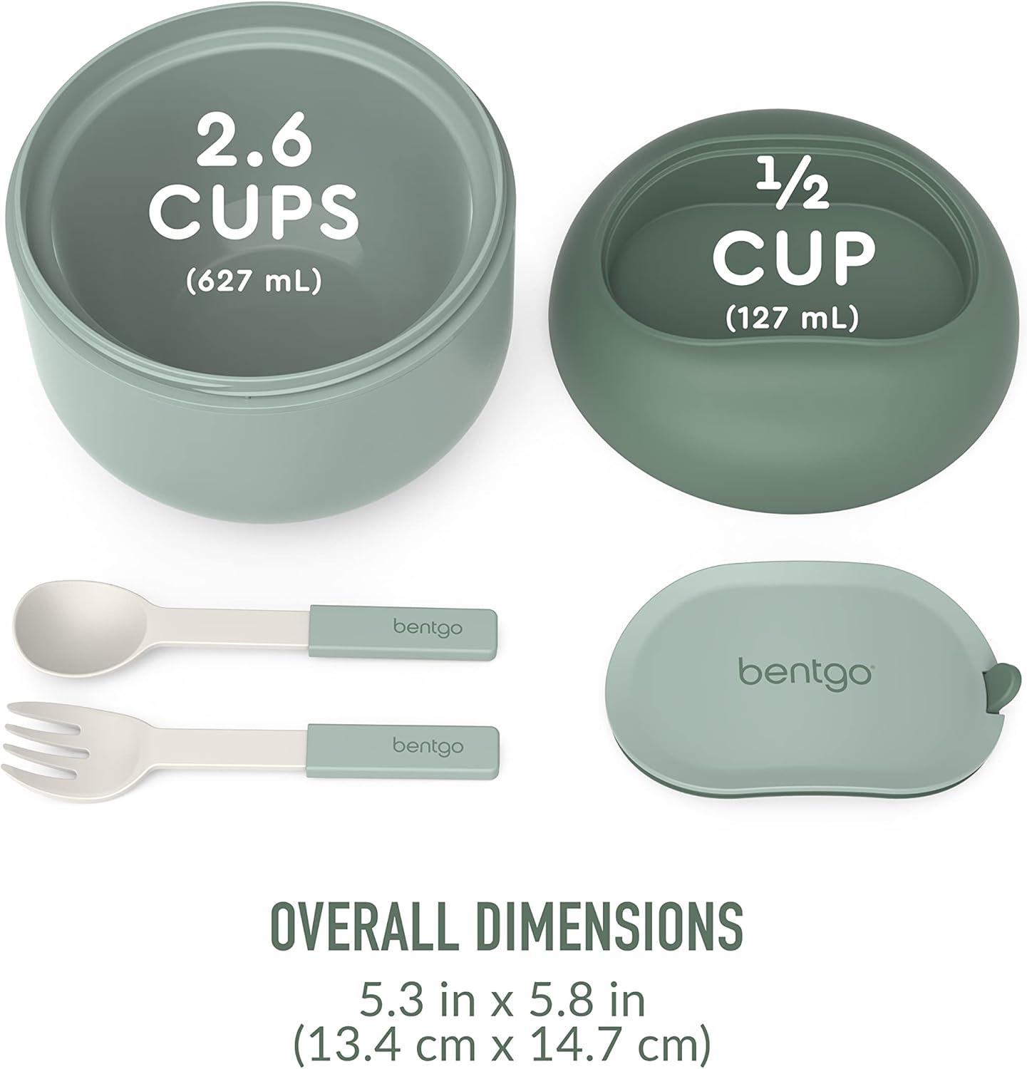 Bentgo Bowl Insulated Leakproof Bowl with Collapsible Utensils & Snack Compartment