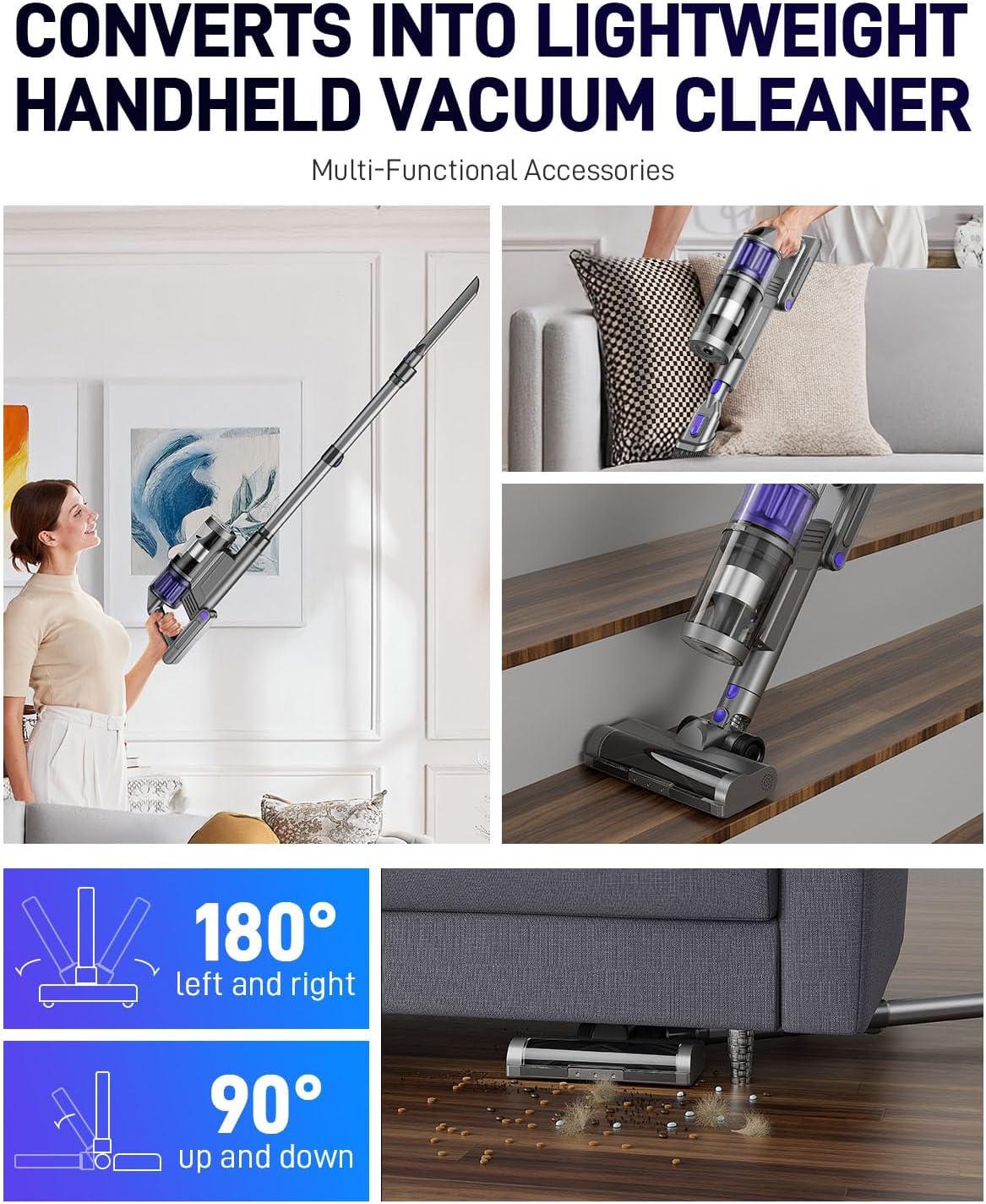 Cordless 3-in-1 Handheld Portable Home Hold Vacuum Cleaner, Upright Pet Hair Vacuum Cleaner, Stick Vacuum Cordless Rechargeable