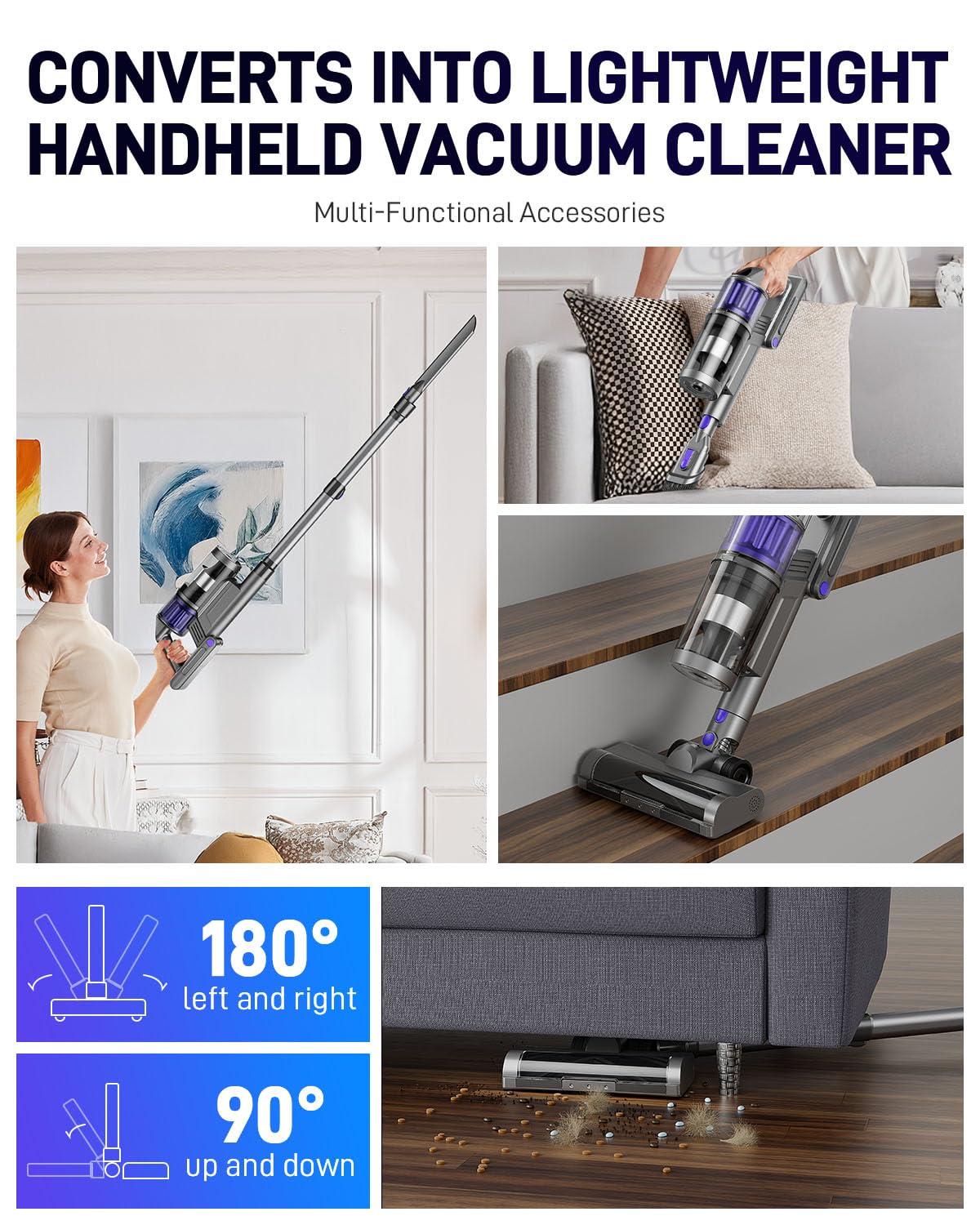 Cordless 3-in-1 Handheld Portable Home Hold Vacuum Cleaner, Upright Pet Hair Vacuum Cleaner, Stick Vacuum Cordless Rechargeable
