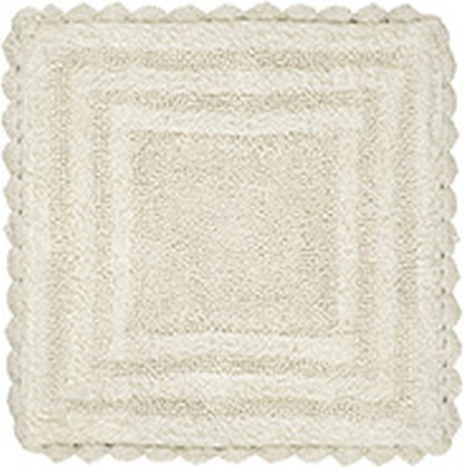 Better Trends Lilly Crochet 100% Cotton Tufted Reversible Bath Rug 30" Round - Ivory
