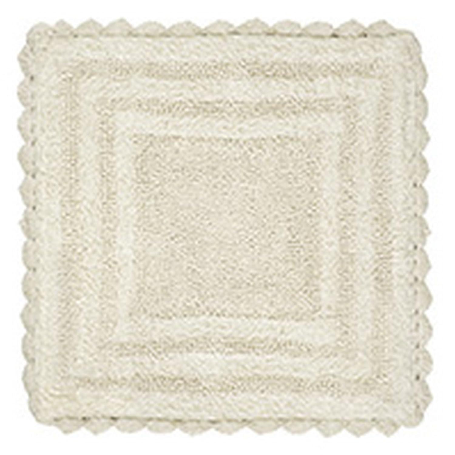 Better Trends Lilly Crochet 100% Cotton Tufted Reversible Bath Rug 24" Round - Ivory