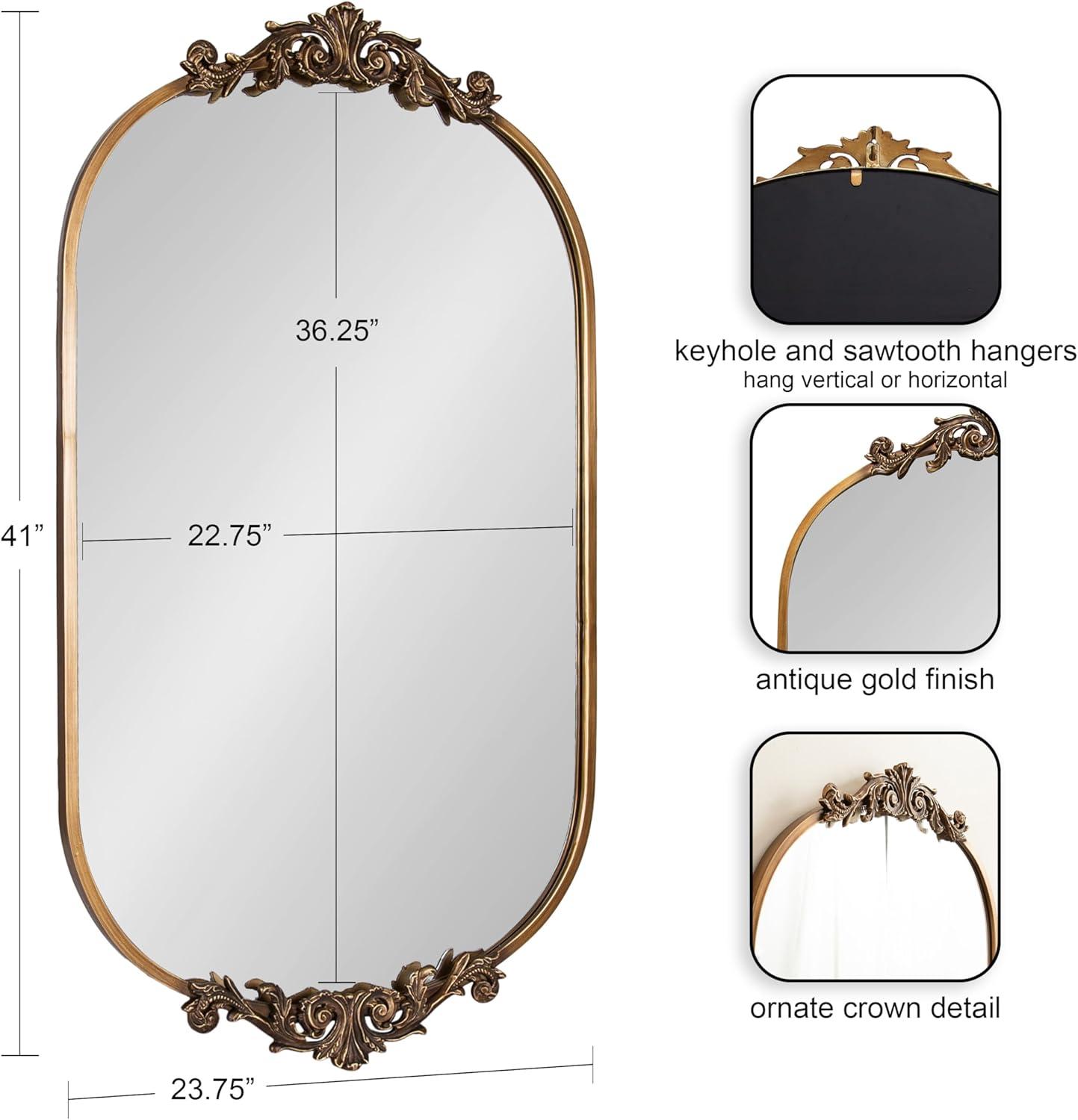 Arendahl 24" x 41" Gold Baroque-Inspired Vanity Mirror