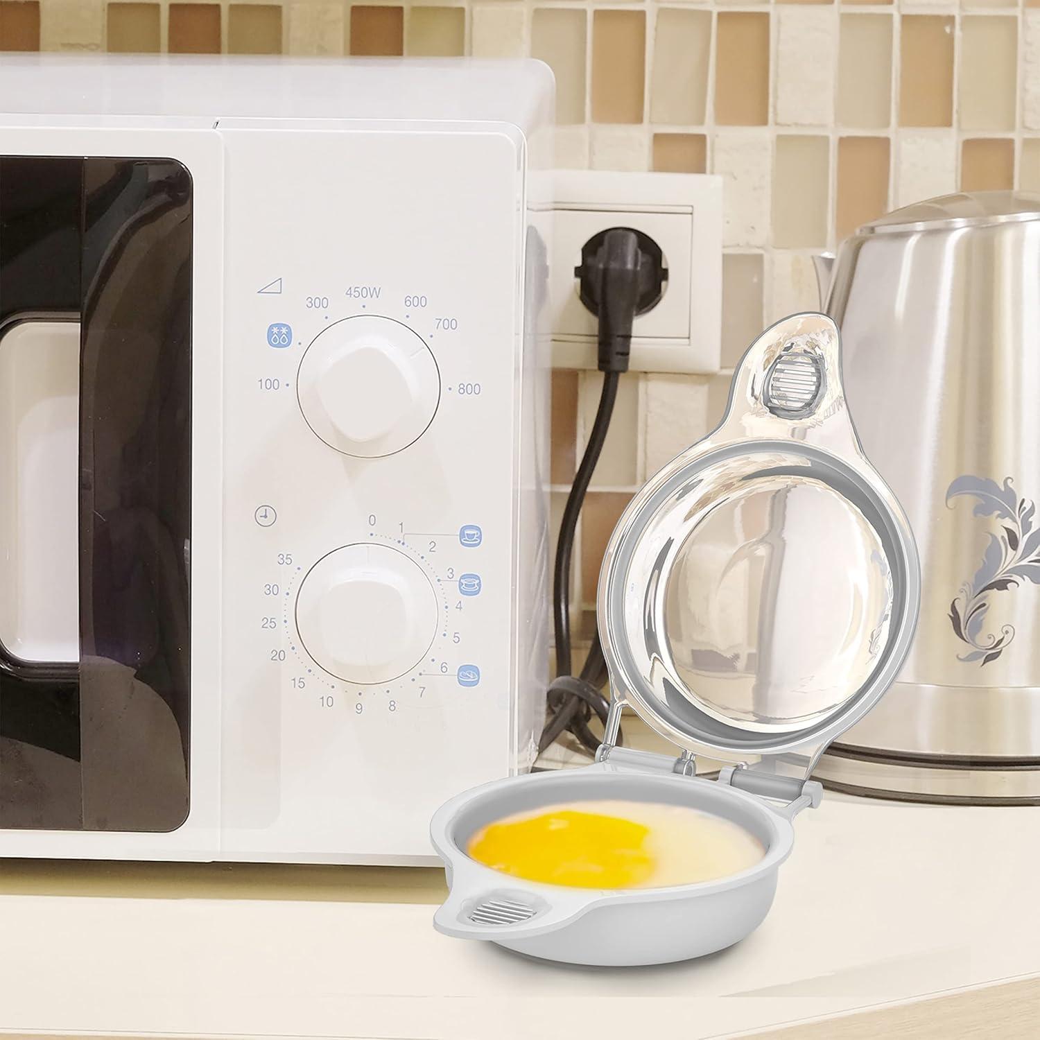 Chef Buddy Microwave Egg Maker - Holds Up to Two Eggs and Cooks in 45 Seconds - Cooking Utensil