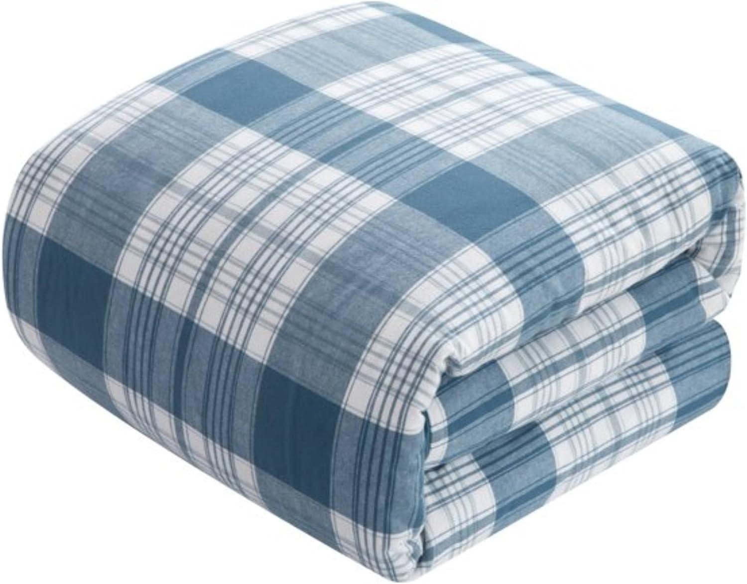 Cotton Flannel Plaid Comforter Set