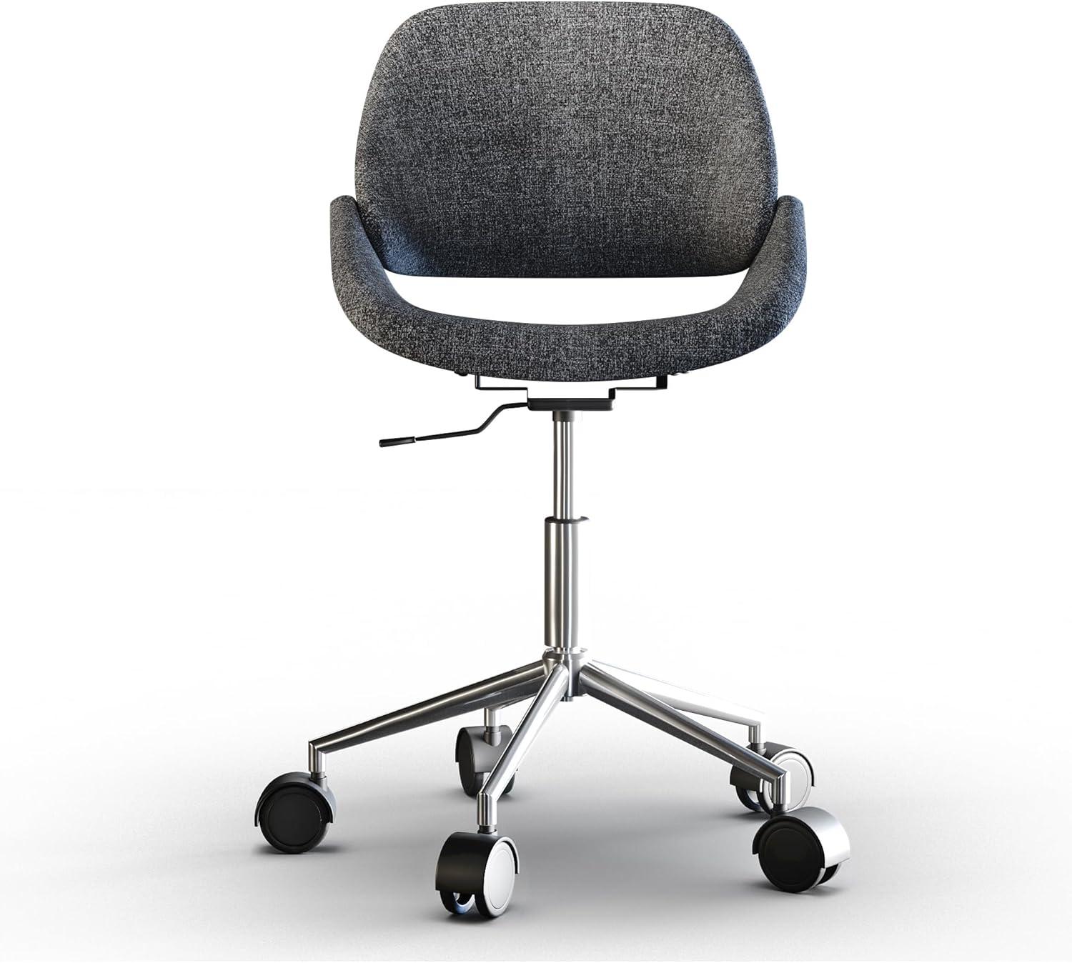 Simpli Home Malden Adjustable Swivel Fabric Executive Office Chair in Gray