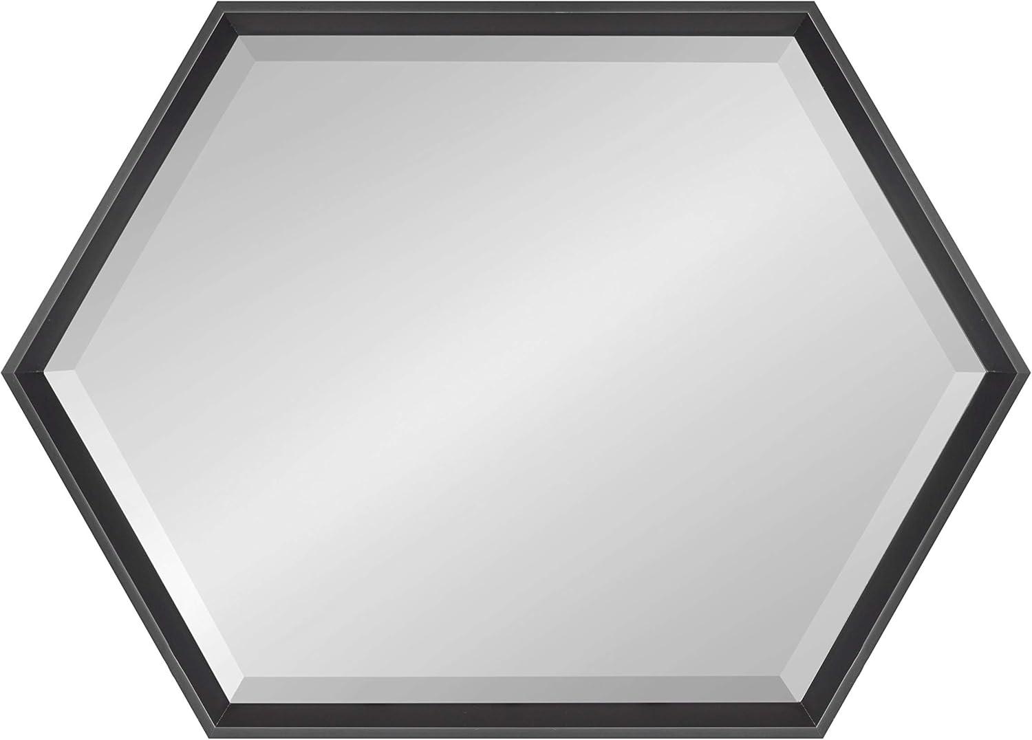 22" x 26" Calder Hexagon Wall Mirror Black - Kate & Laurel All Things Decor: Modern Style, No Assembly, Wall Mounted