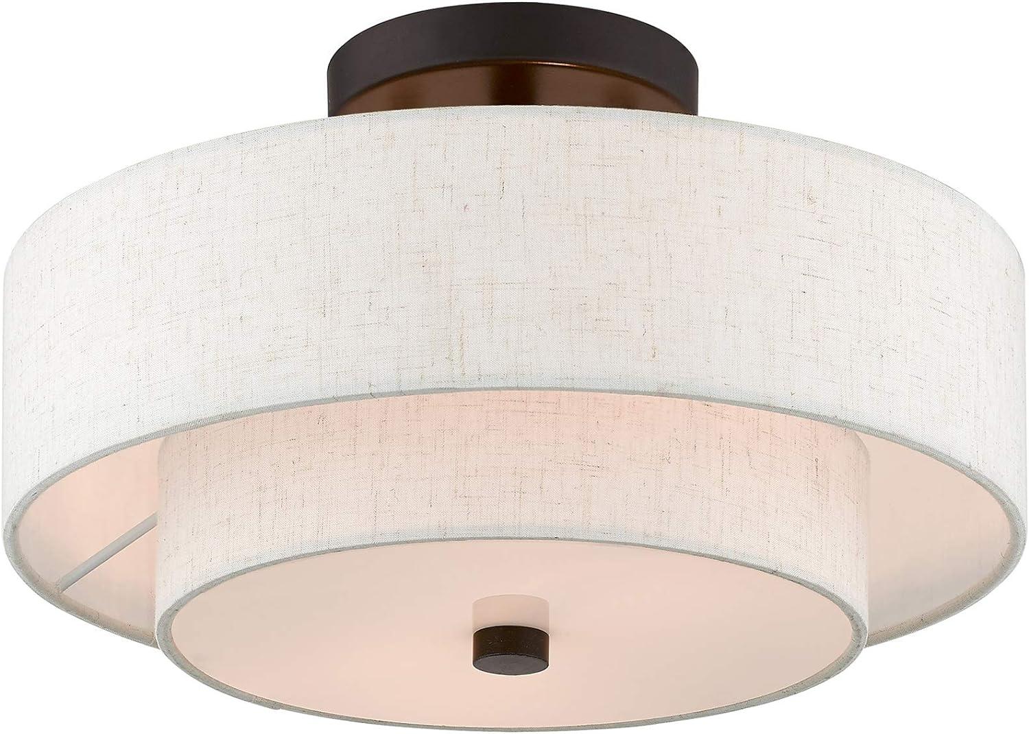 Claremont Transitional 2-Light Indoor/Outdoor Ceiling Mount in English Bronze