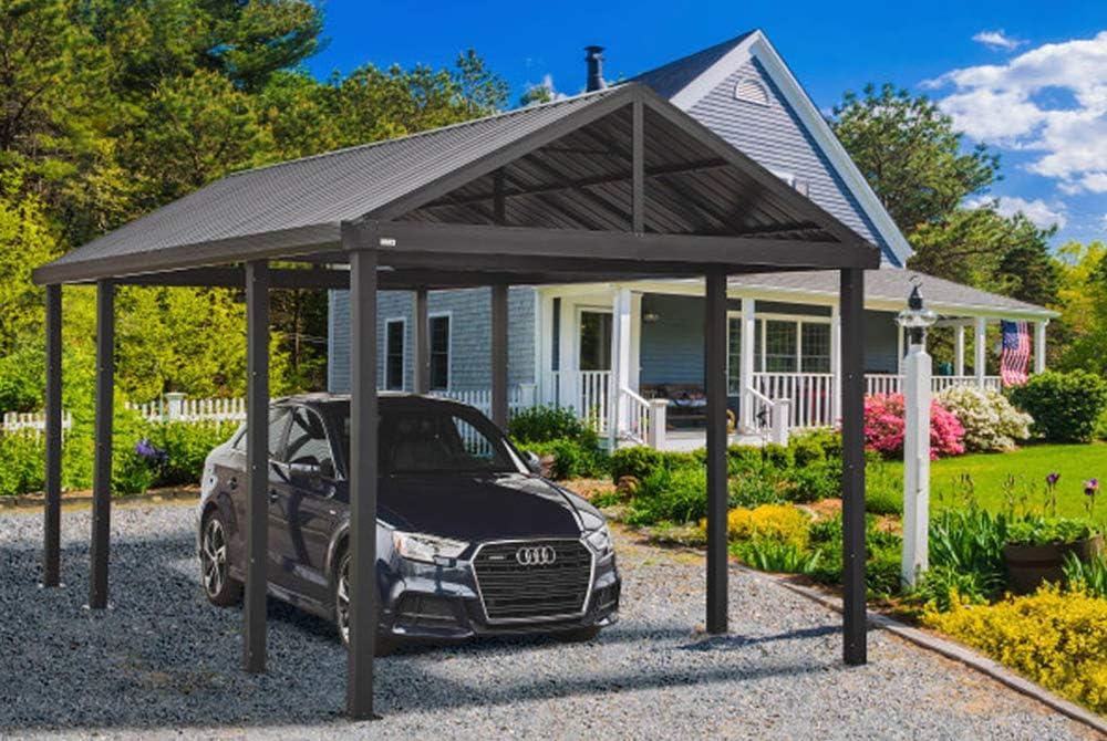 Samara 12' x 20' Dark Gray Aluminum and Steel Carport Kit