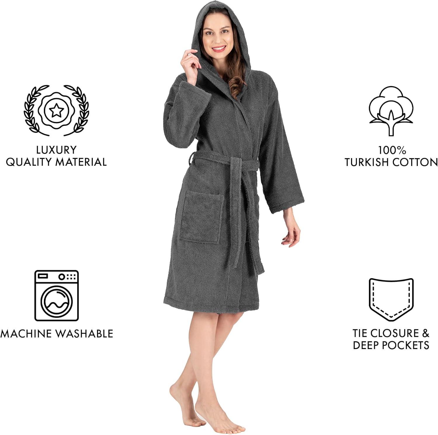 Nine West Hooded  Turkish Cotton Unisex Bath Robe Collection