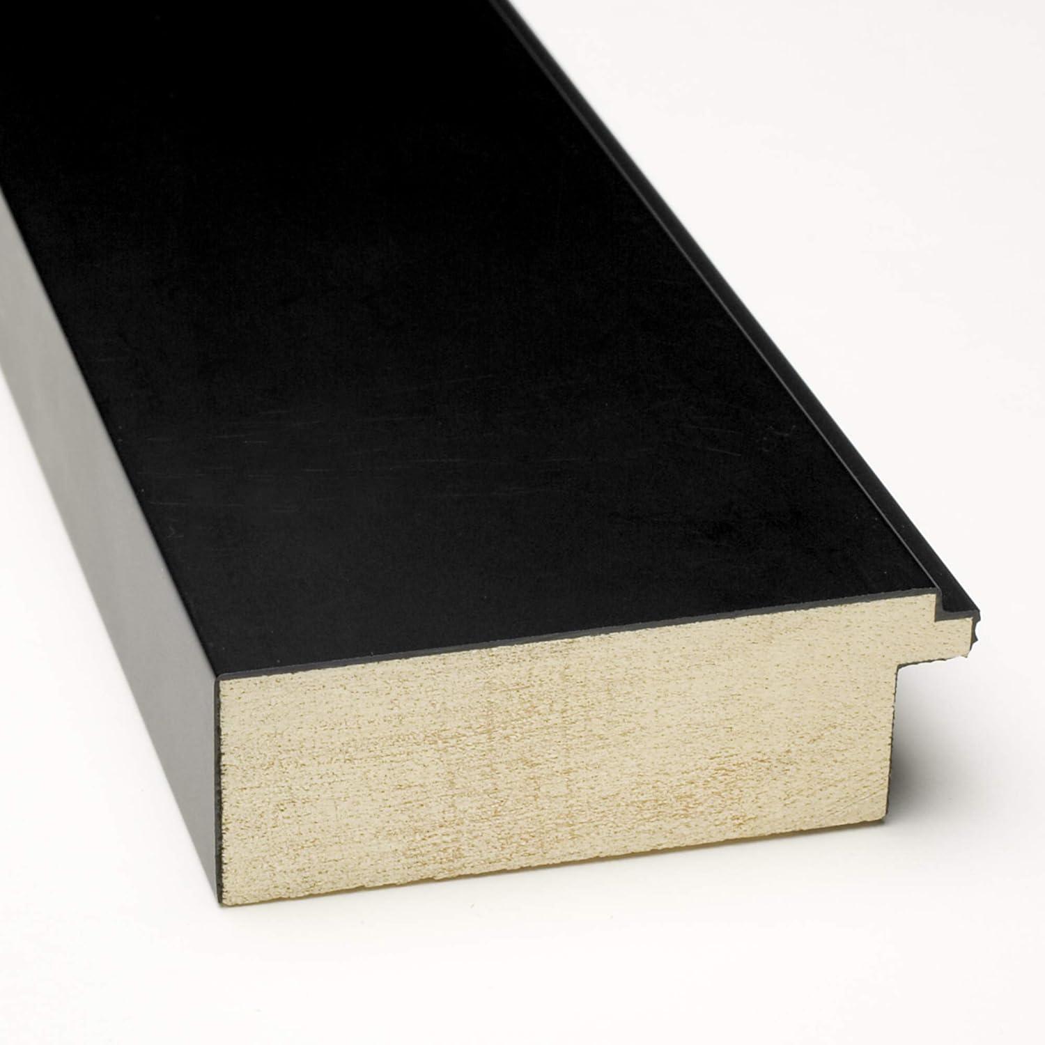 Amanti Art Beveled Wood Bathroom Wall Mirror - Corvino Black Frame Corvino Black Outer Size: 23 x 29 in