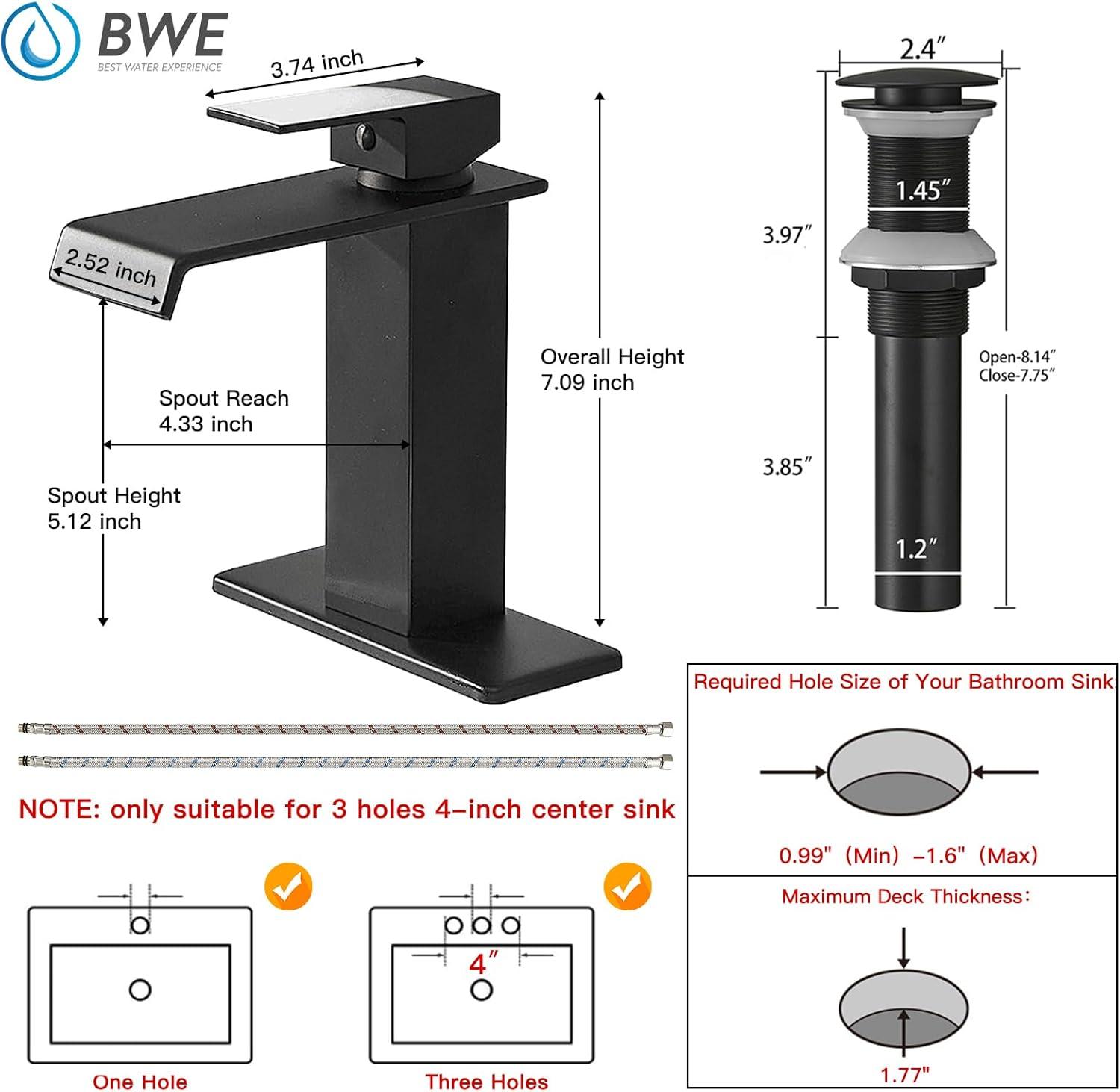 Single-Hole Single-handle Bathroom Faucet with Drain Assembly