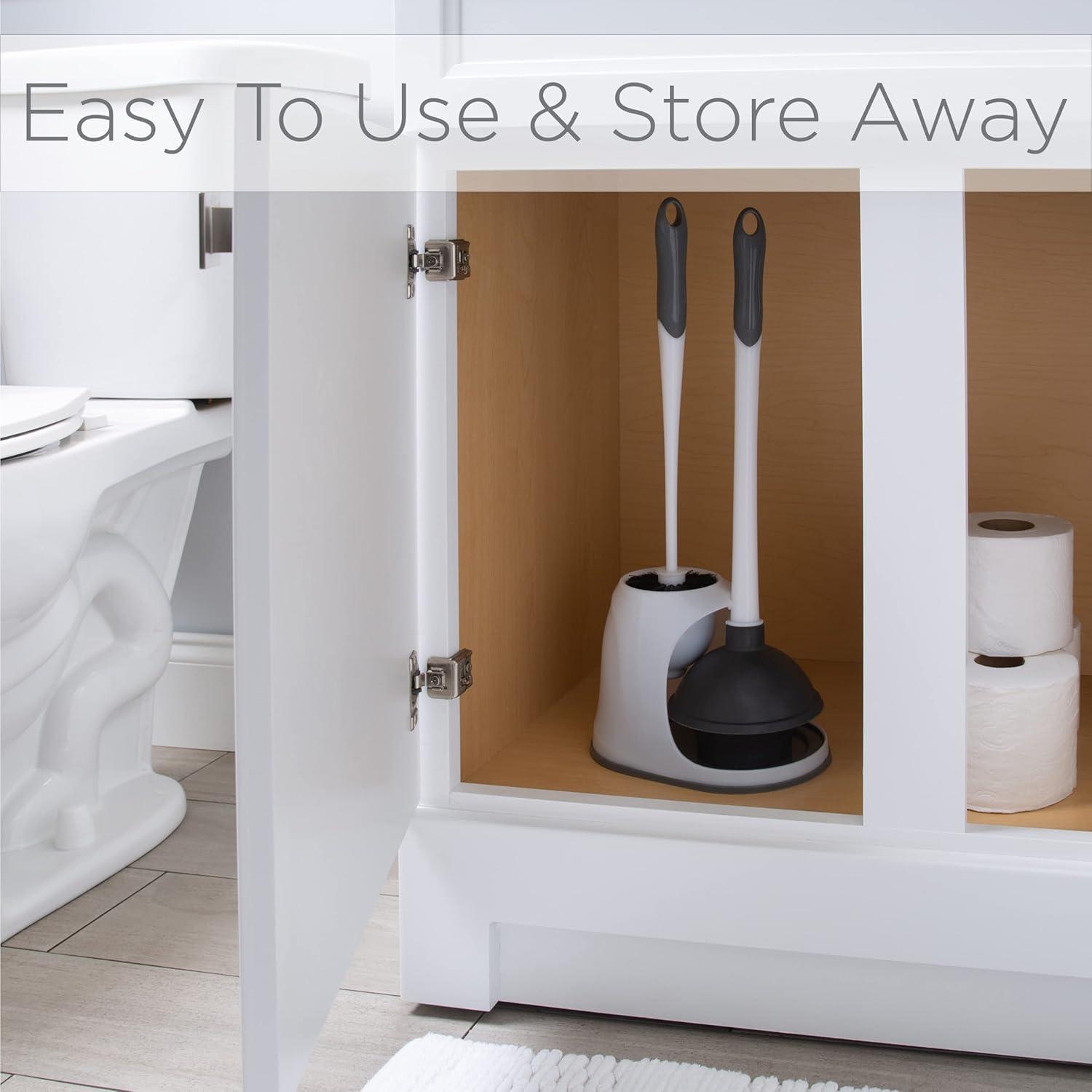 Bath Bliss 2-in-1 Bowl Brush & Plunger White