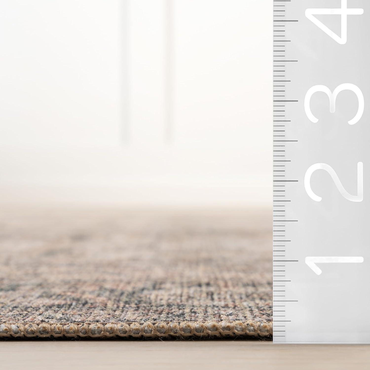 Nuloom Hillstone Collection Deka Traditional Vintage Medallion Area Rug, 6' 7" x 9', Rust