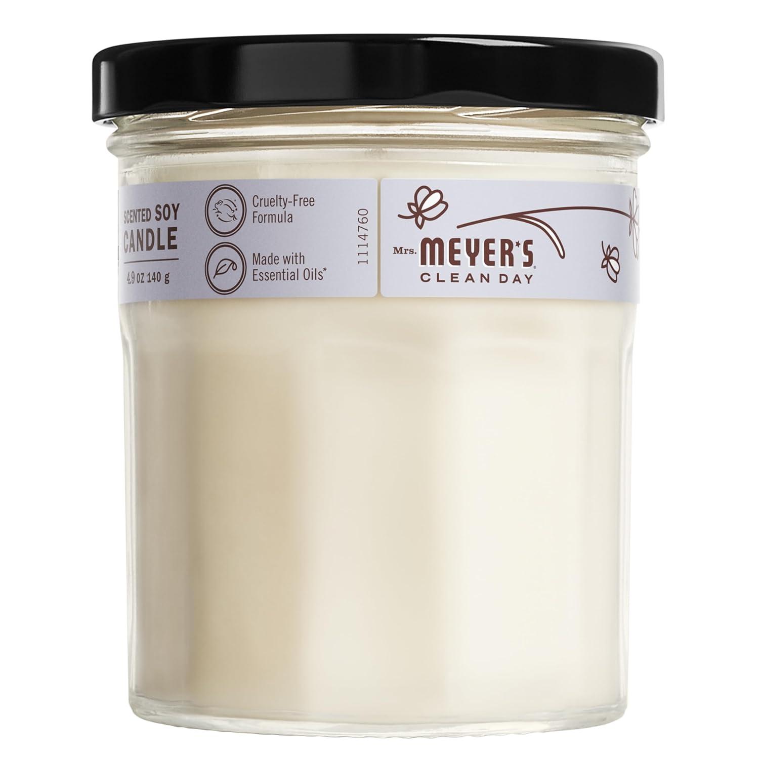 Mrs. Meyer's Clean Day Scented Soy Candle, Lavender Scent, 4.9 Ounce Candle