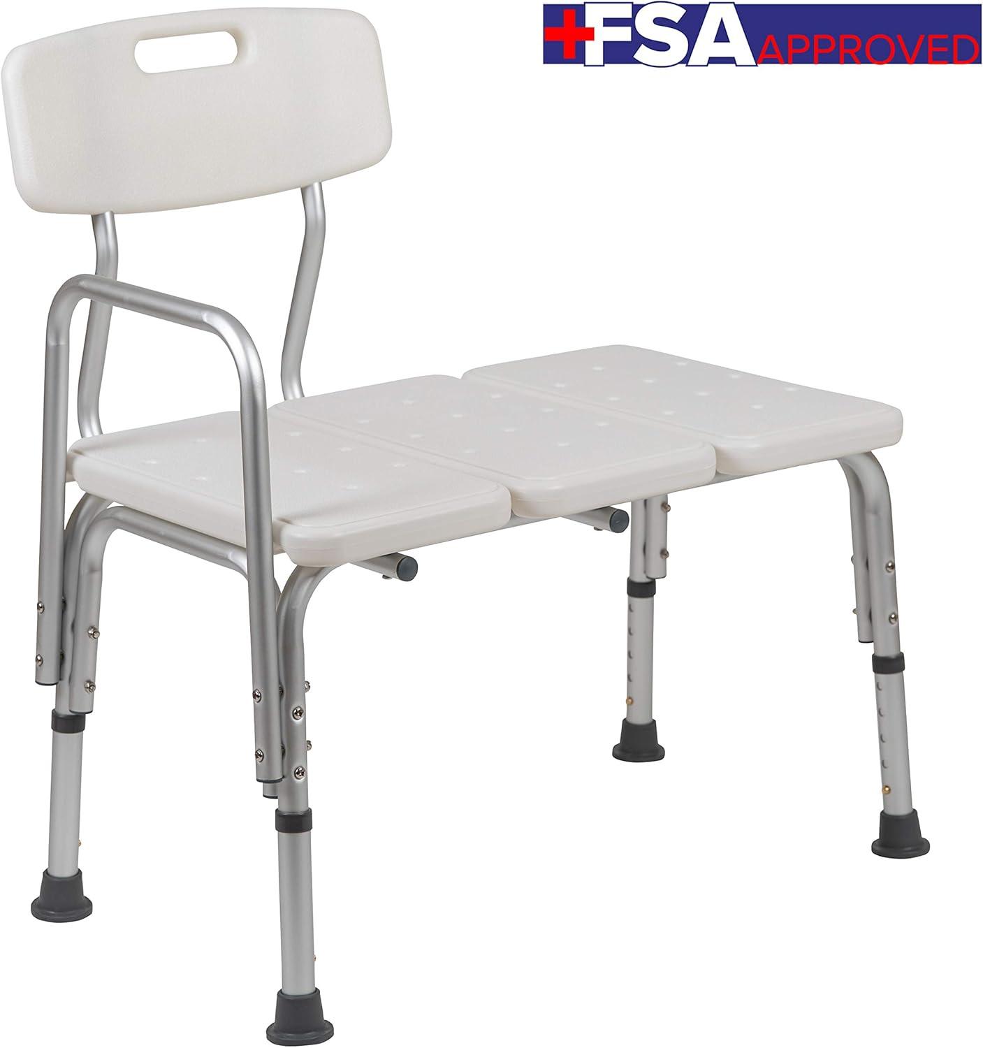 Phoebe Aluminum Height Adjustable Medical Shower Transfer Bench