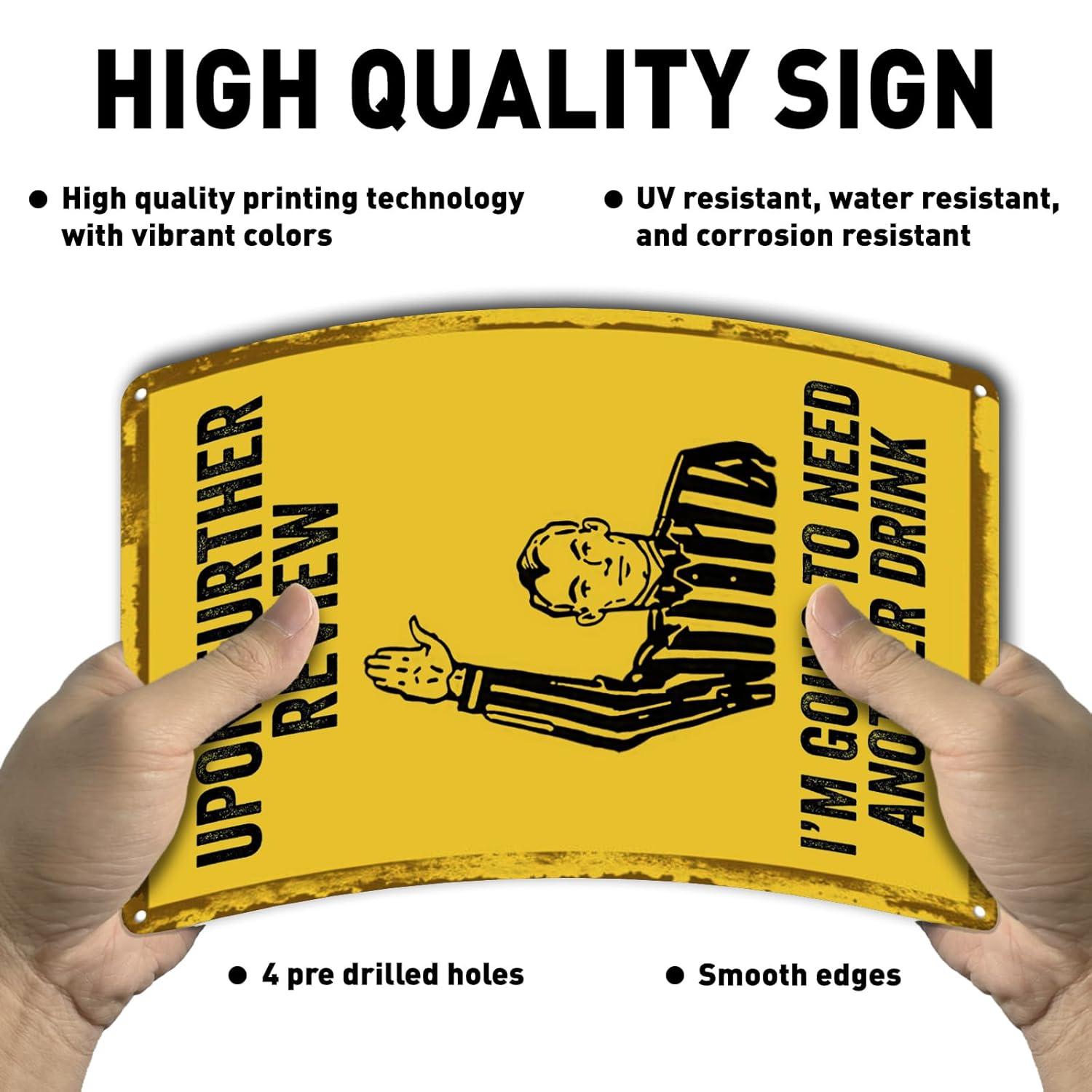 Upon Further Review I'm Going To Need Another Drink - 12" x 8" Funny Tin Football Sign, Man Cave Garage Home Sports Bar Pub Decor