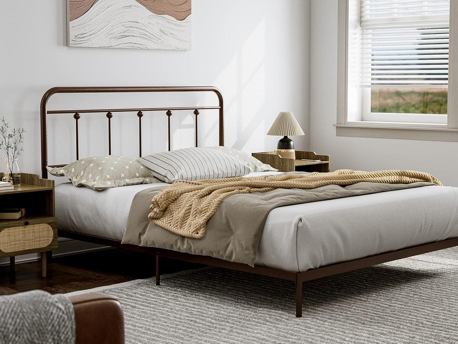 August Grove® August Grove® Metal Headboard - Adjustable Height - Farmhouse Victorian Style