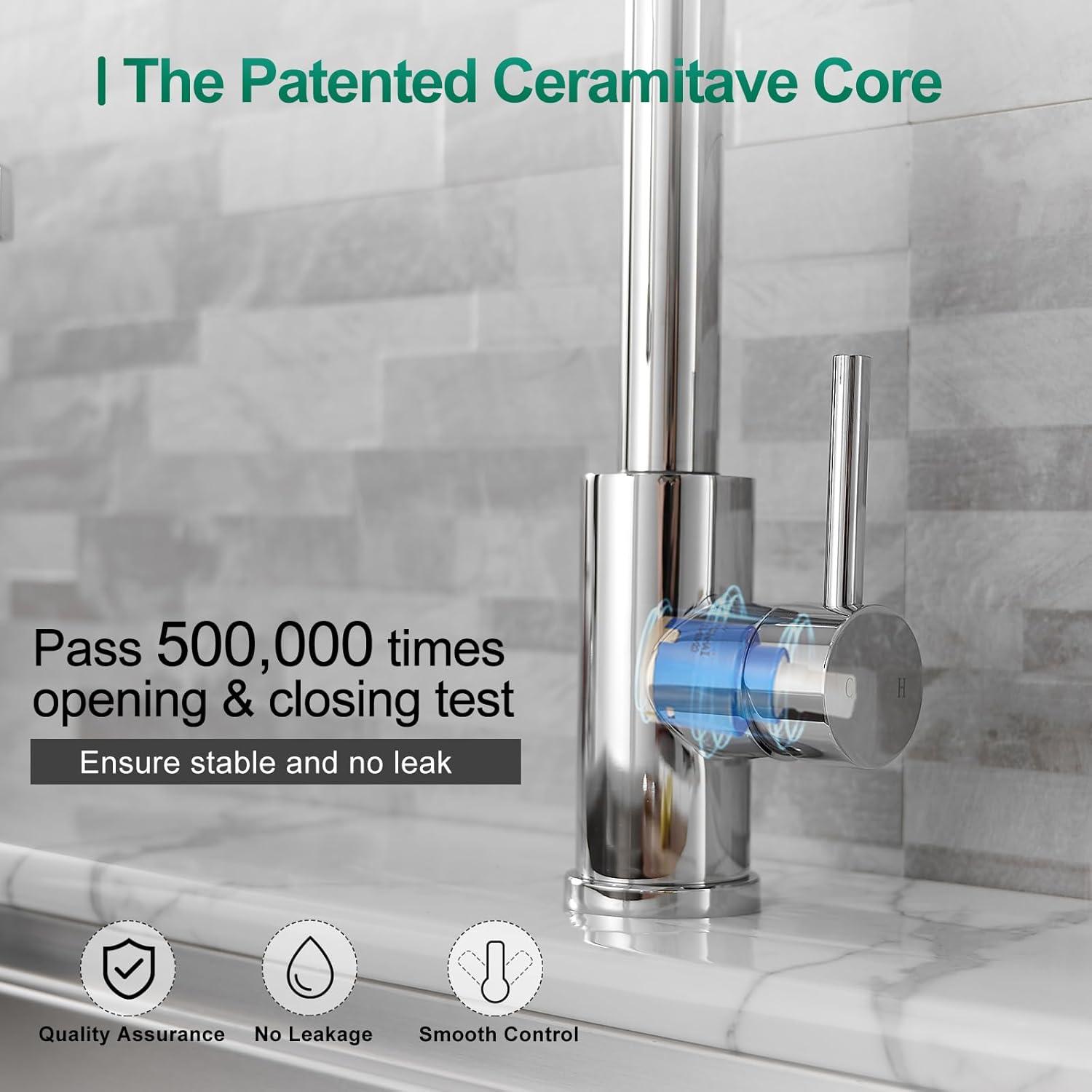 GAGALIFE Single Handle Pull Down Sprayer Kitchen Faucet High Arc Stainless Steel Faucet with 3-Function Sprayer JJL-CL-PT-SDP-C