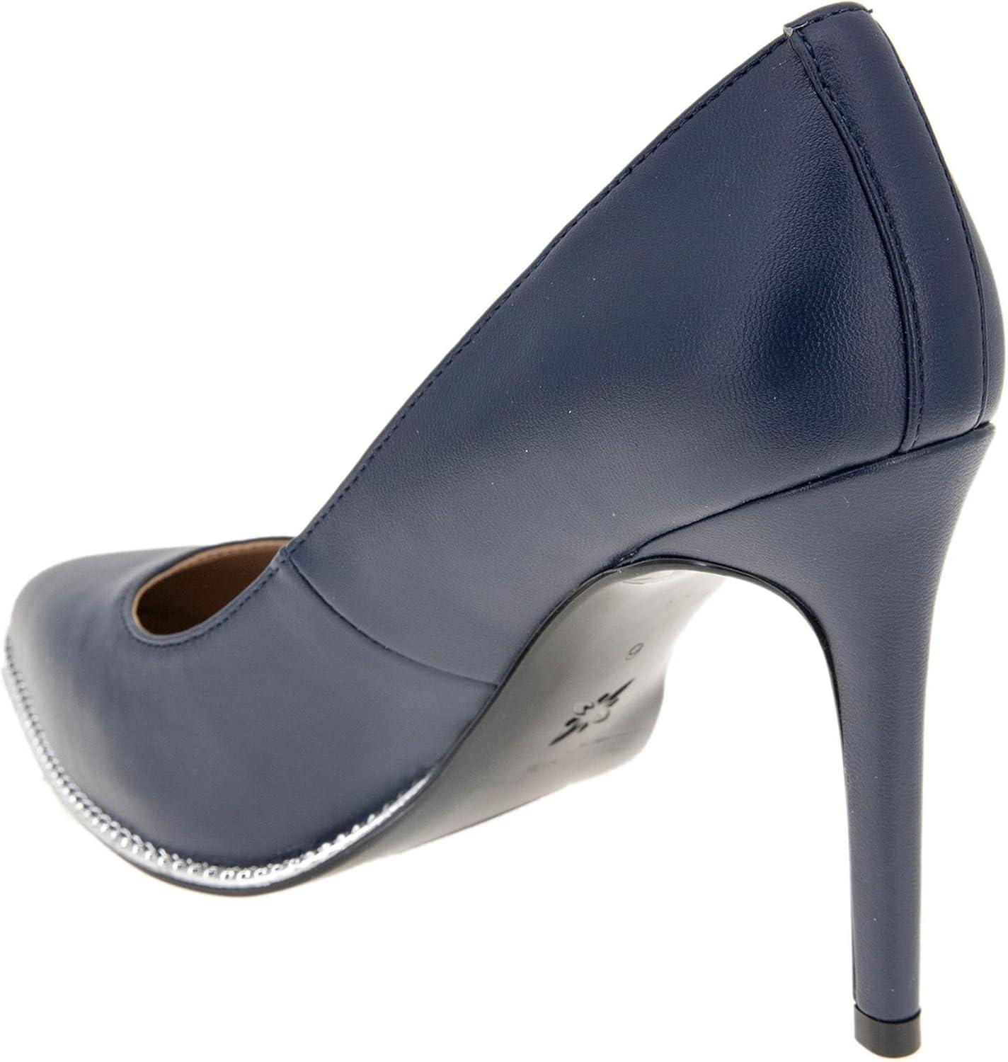 Dark Ink Polyurethane High Heel Formal Pumps